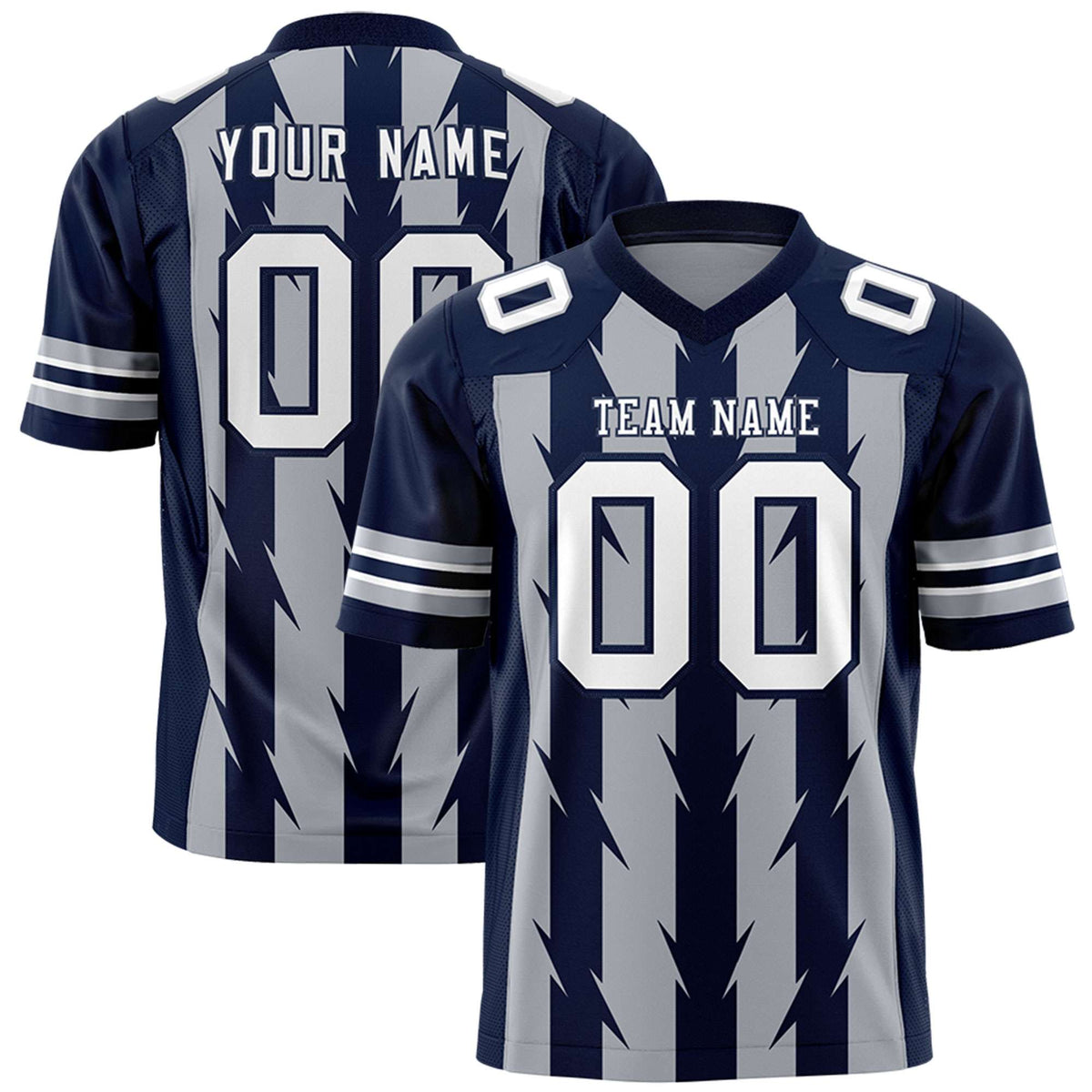 Custom Gray and Navy Graffiti Pattern Practice Flag Football Jerseys For Youth &amp; Mens| KXKSHOP