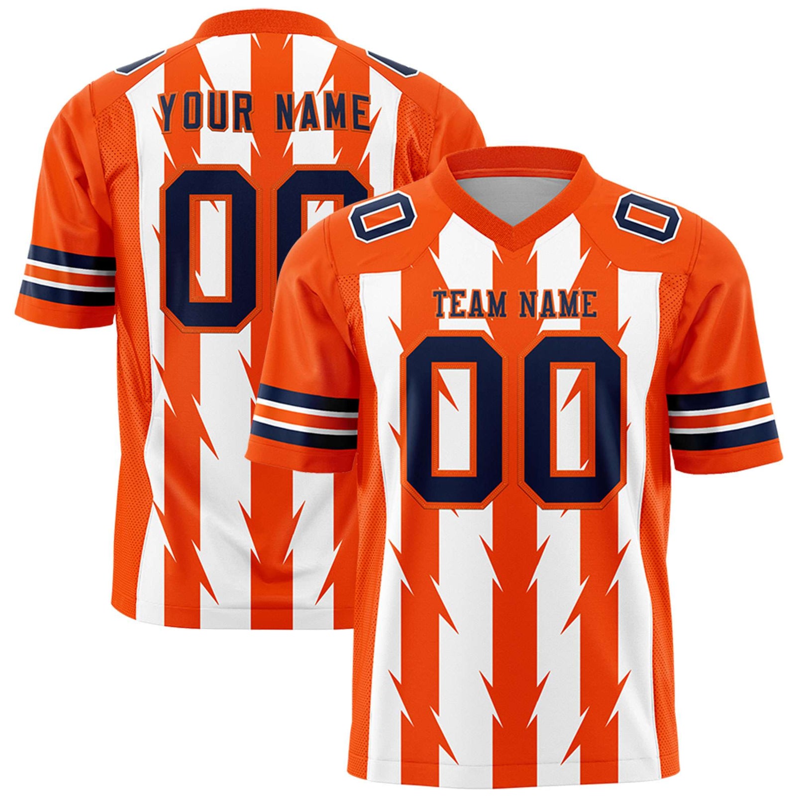 Custom White and Orange Graffiti Pattern Practice Flag Football Jerseys For Youth & Mens| KXKSHOP