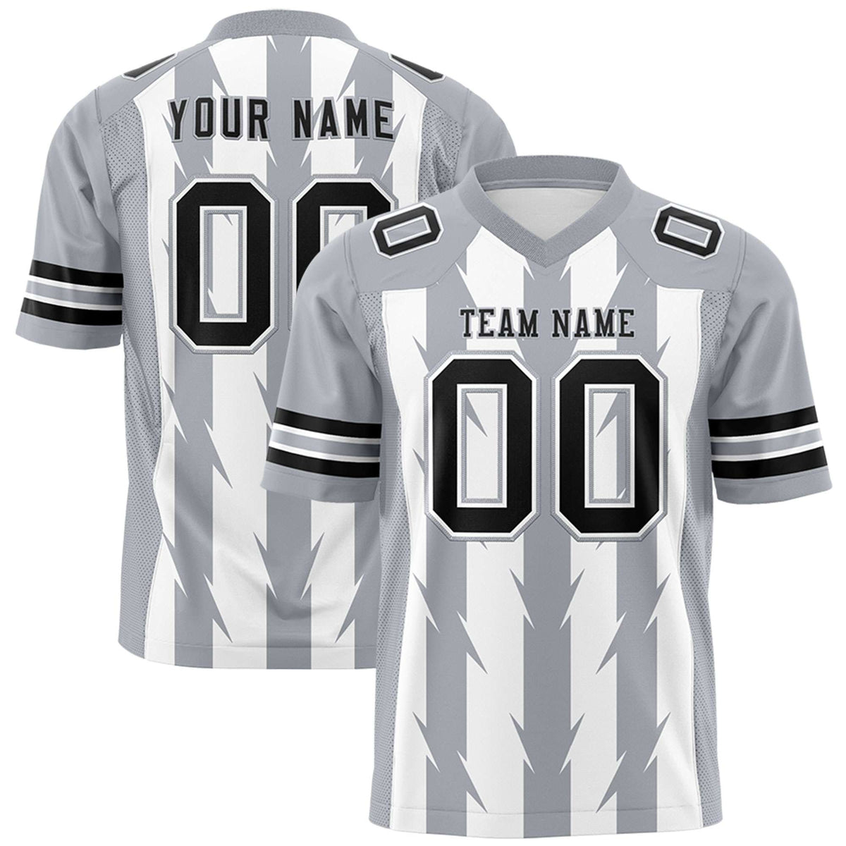 Custom White and Gray Graffiti Pattern Practice Flag Football Jerseys For Youth &amp; Mens| KXKSHOP