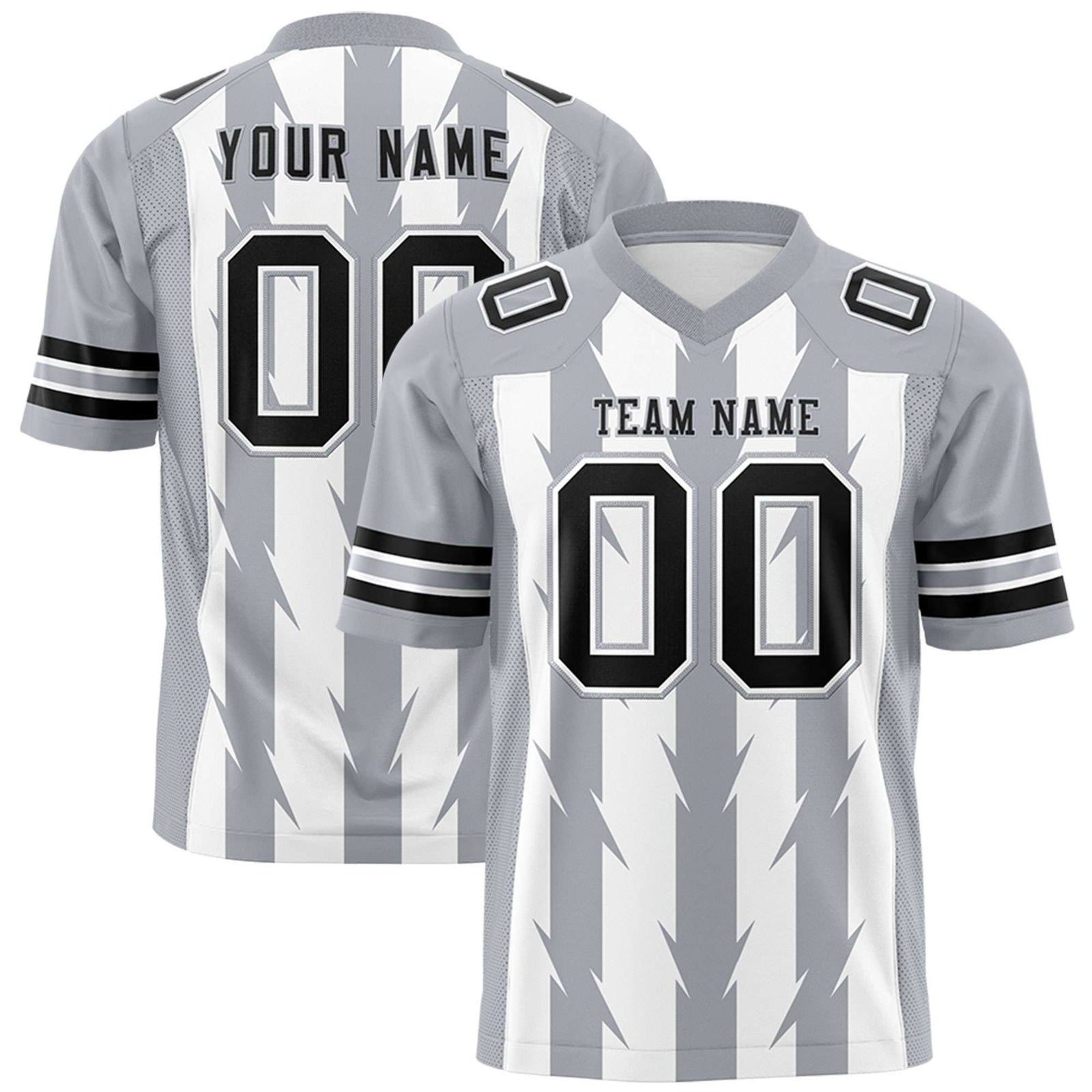 Custom White and Gray Graffiti Pattern Practice Flag Football Jerseys For Youth & Mens| KXKSHOP