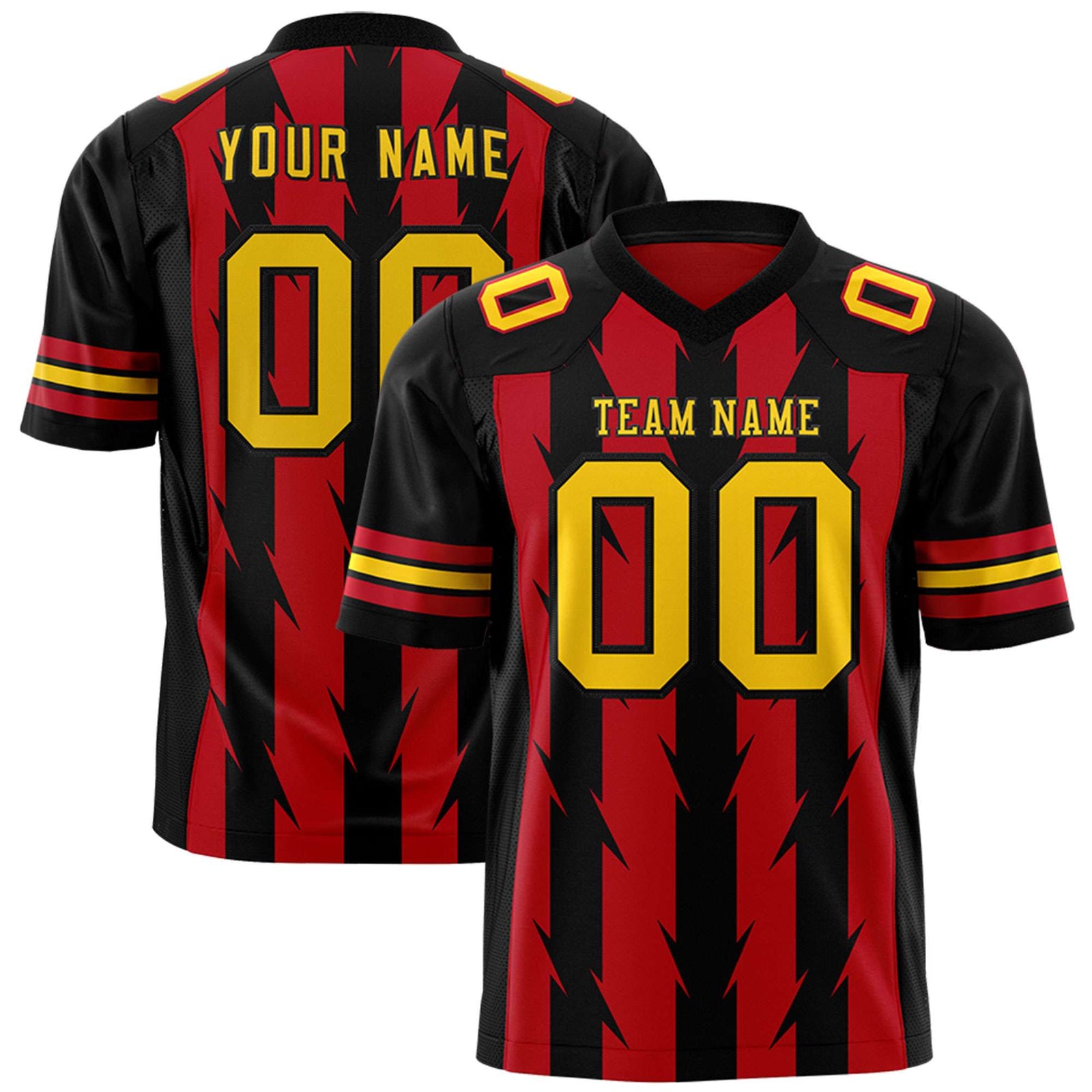 Custom Red and Black Graffiti Pattern Practice Flag Football Jerseys For Youth & Mens| KXKSHOP