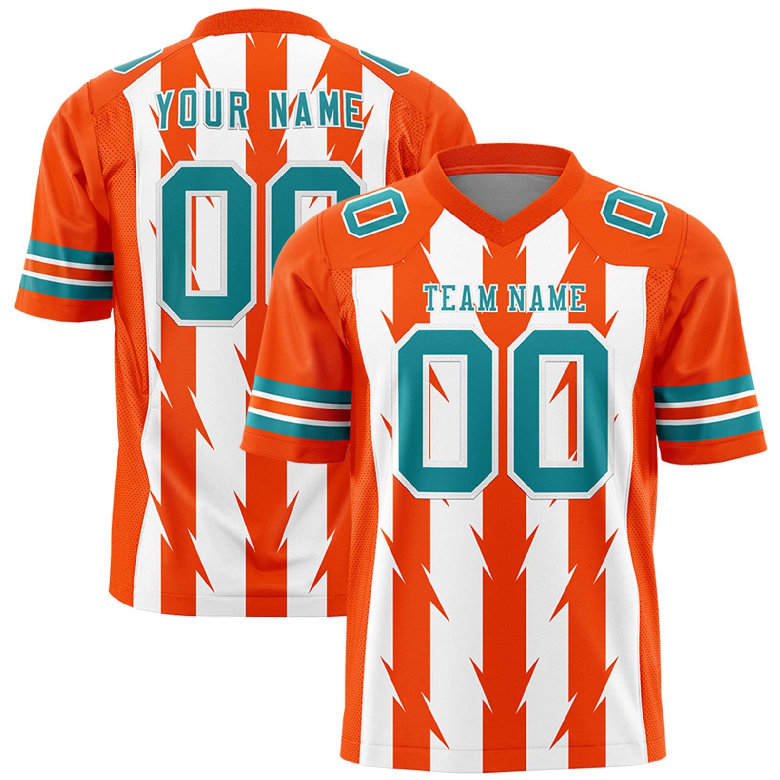 Custom White and Orange Graffiti Pattern Practice Flag Football Jerseys For Youth & Mens| KXKSHOP