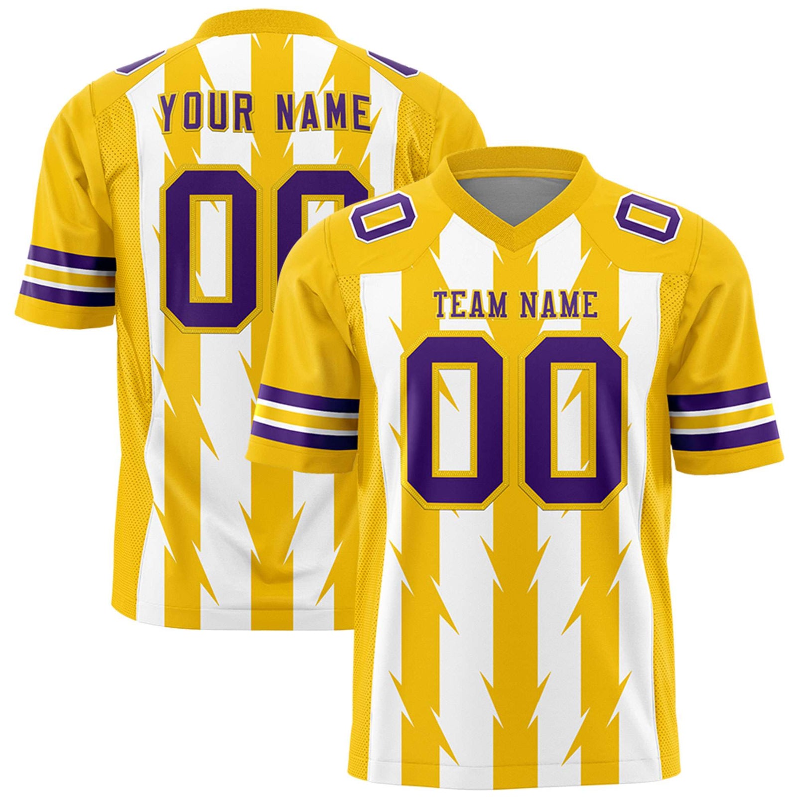 Custom White and Gold Graffiti Pattern Practice Flag Football Jerseys For Youth & Mens| KXKSHOP