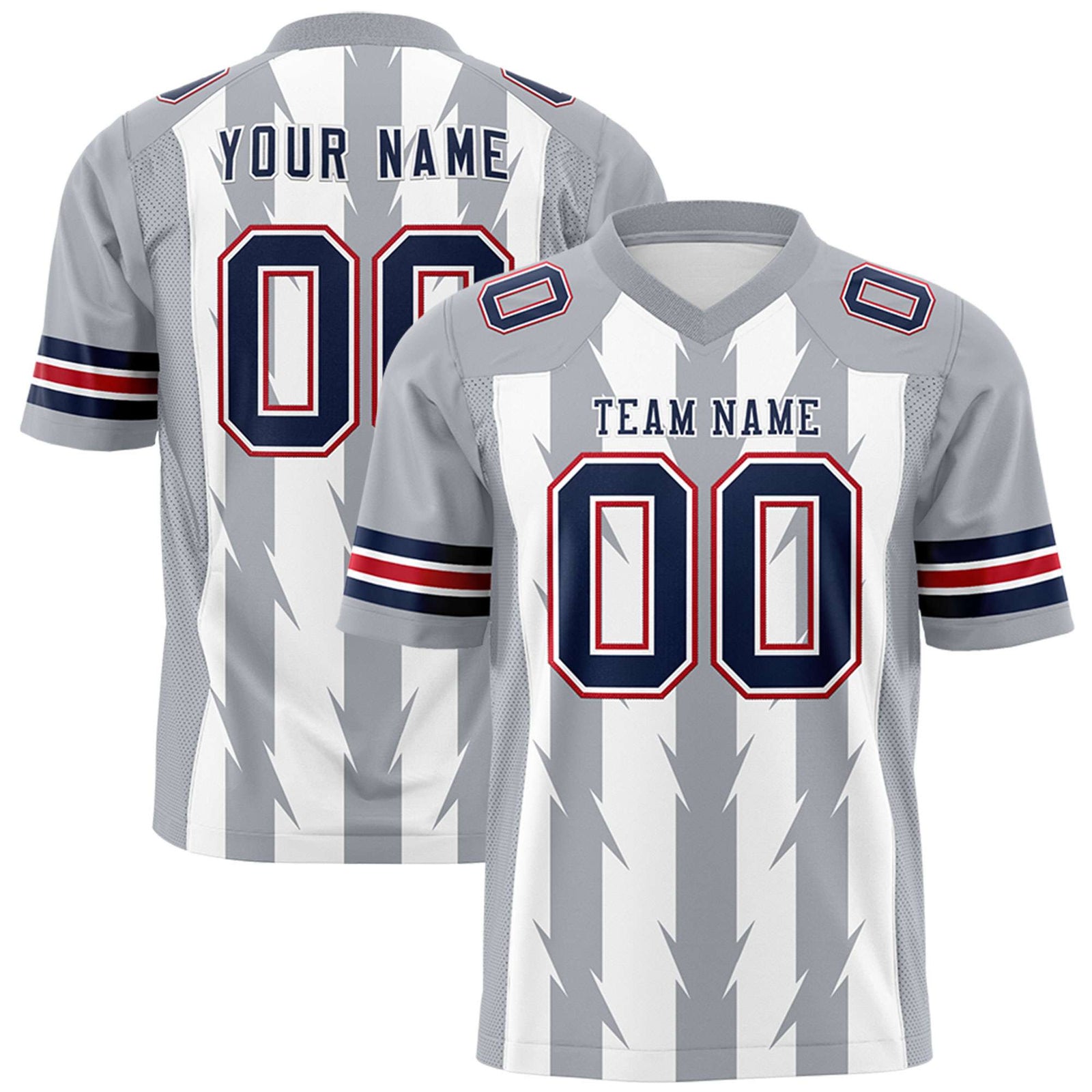 Custom White and Gray Graffiti Pattern Practice Flag Football Jerseys For Youth & Mens| KXKSHOP
