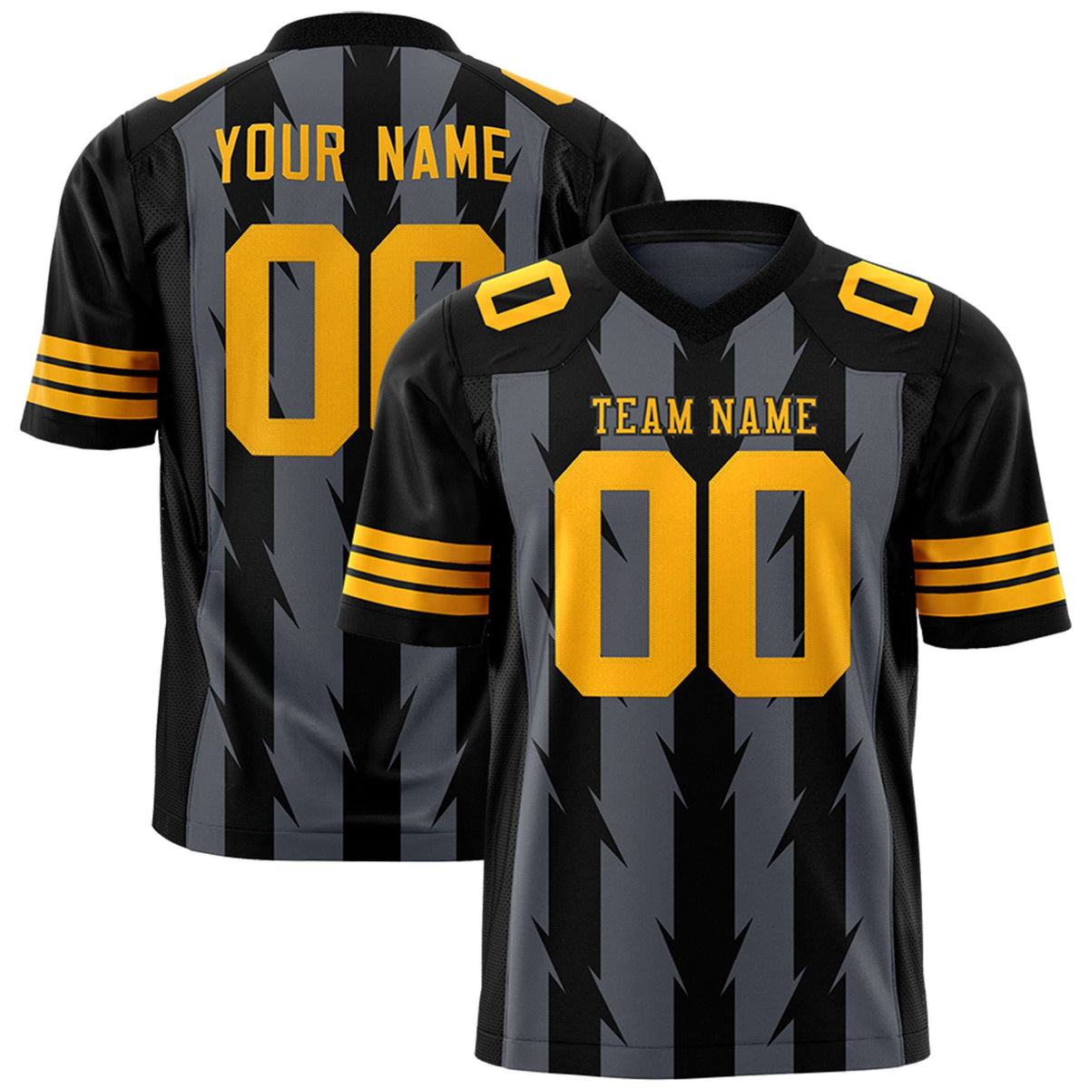 Custom Dark Gray and Black Graffiti Pattern Practice Flag Football Jerseys For Youth &amp; Mens| KXKSHOP