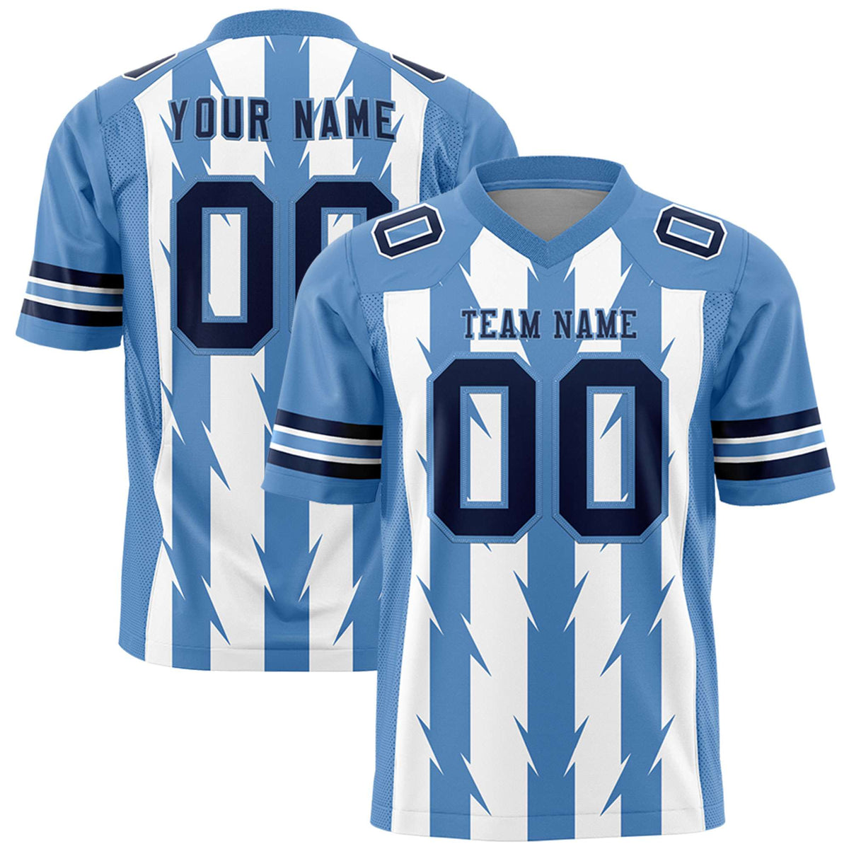 Custom White and Light Blue Graffiti Pattern Practice Flag Football Jerseys For Youth &amp; Mens| KXKSHOP