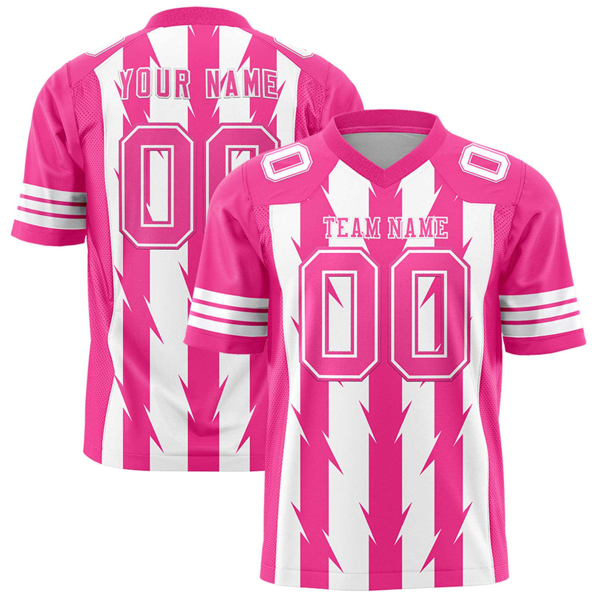 Custom White and Pink Graffiti Pattern Practice Flag Football Jerseys For Youth &amp; Mens| KXKSHOP