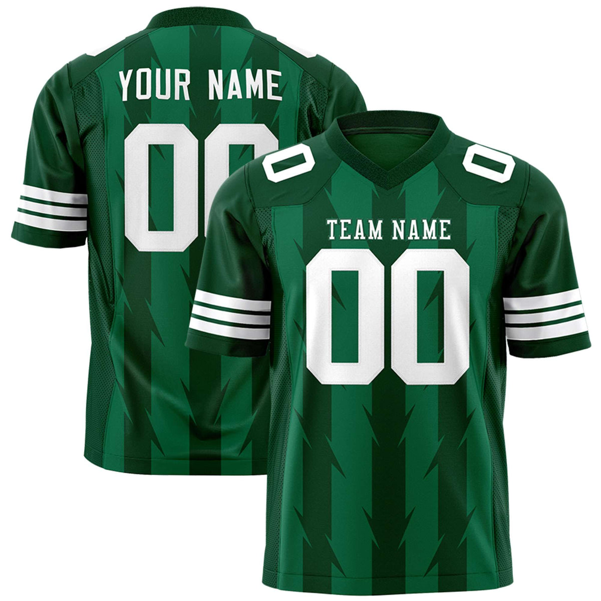 Custom Kelly Green and Green Graffiti Pattern Practice Flag Football Jerseys For Youth &amp; Mens| KXKSHOP
