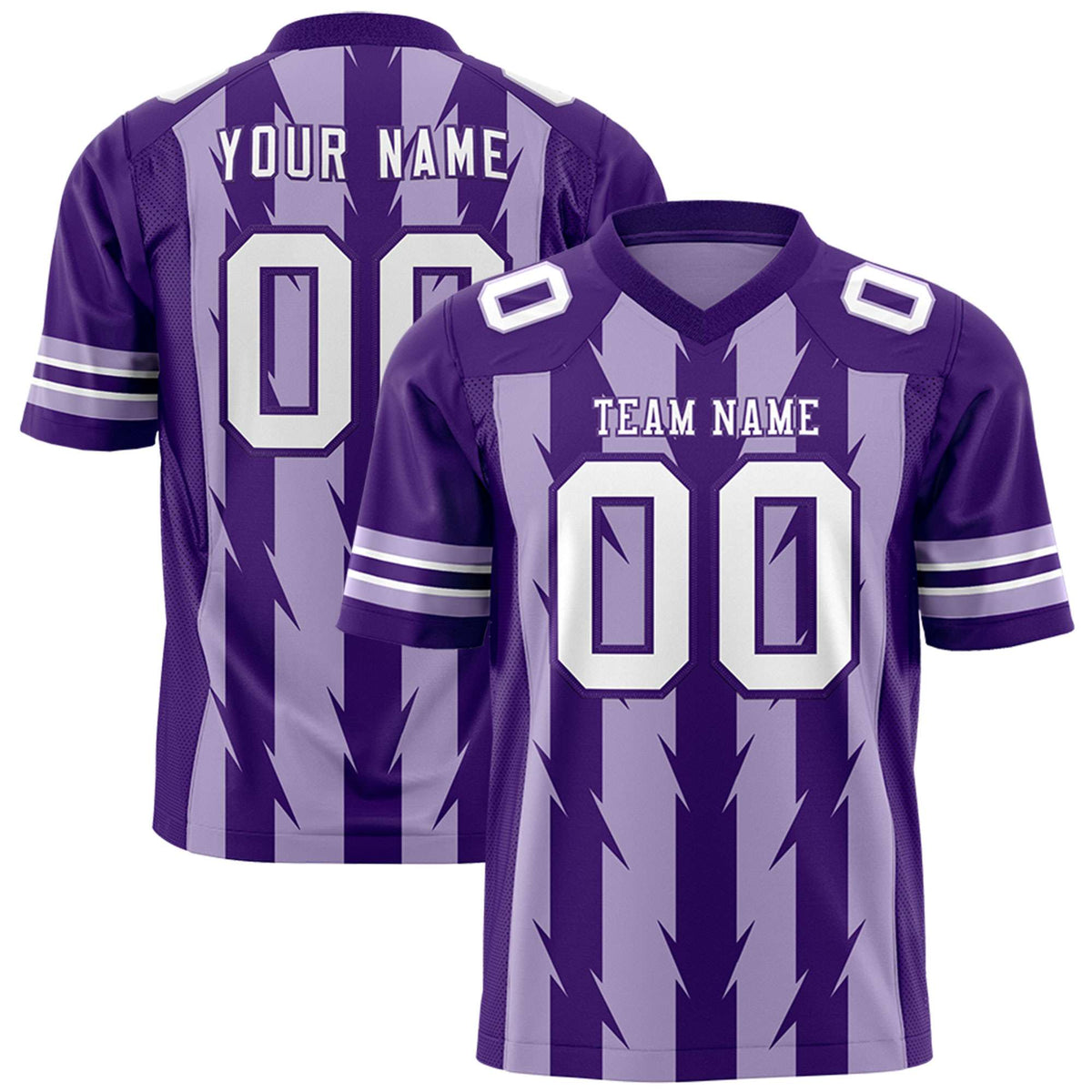 Custom Light Purple and Purple Graffiti Pattern Practice Flag Football Jerseys For Youth &amp; Mens| KXKSHOP