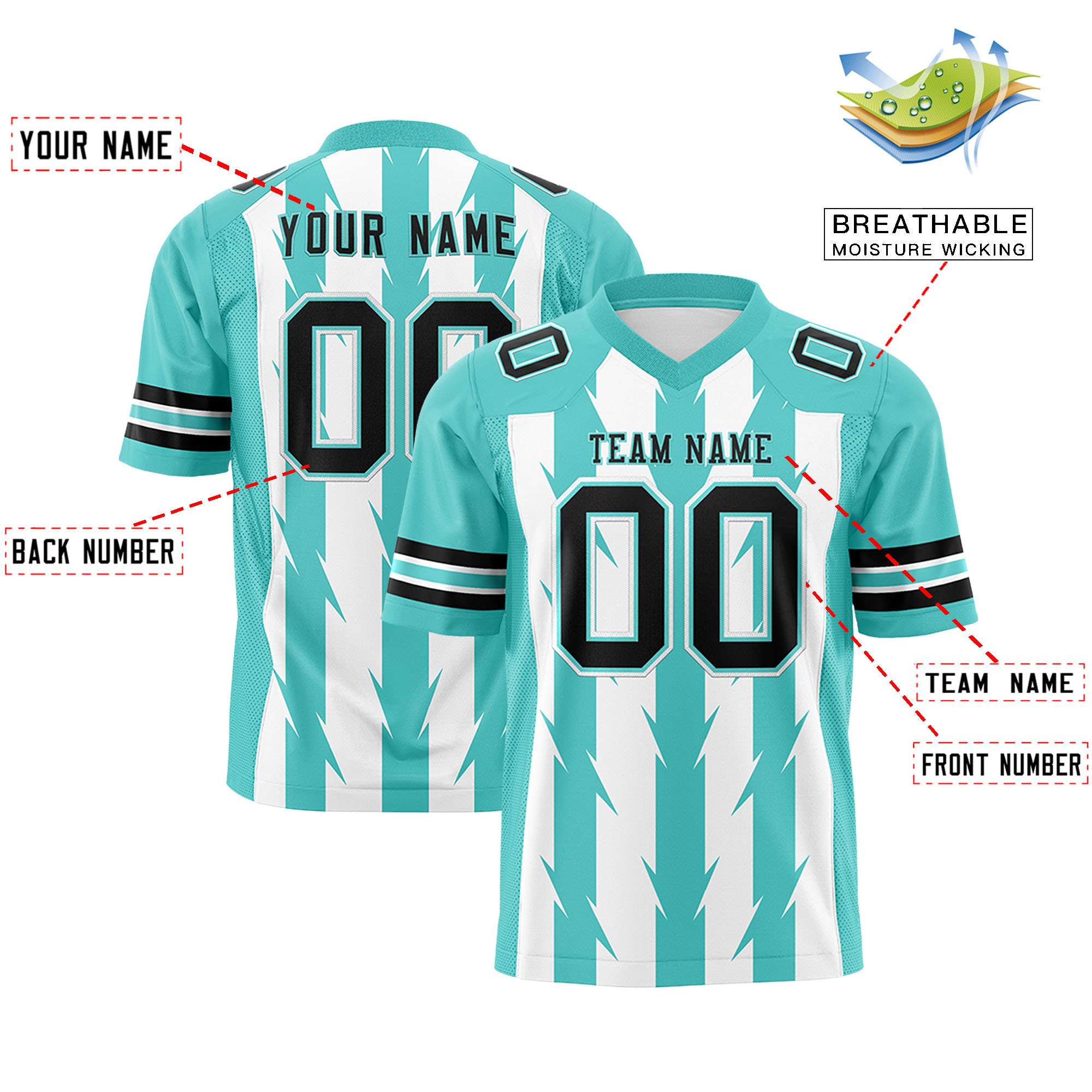 Custom White and Bright Green Graffiti Pattern Practice Flag Football Jerseys For Youth & Mens| KXKSHOP