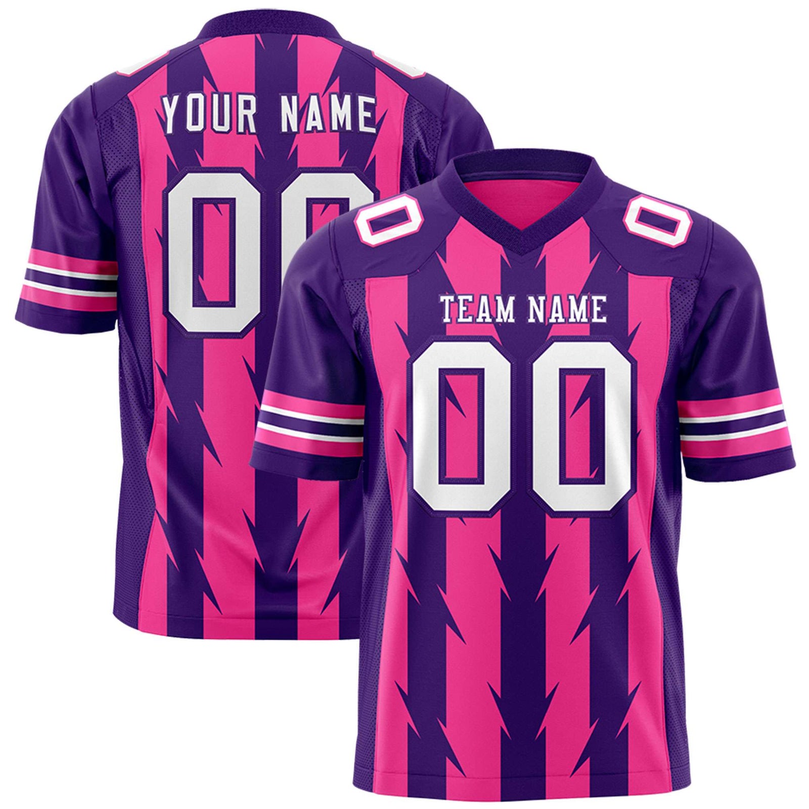 Custom Pink and Purple Graffiti Pattern Practice Flag Football Jerseys For Youth & Mens| KXKSHOP