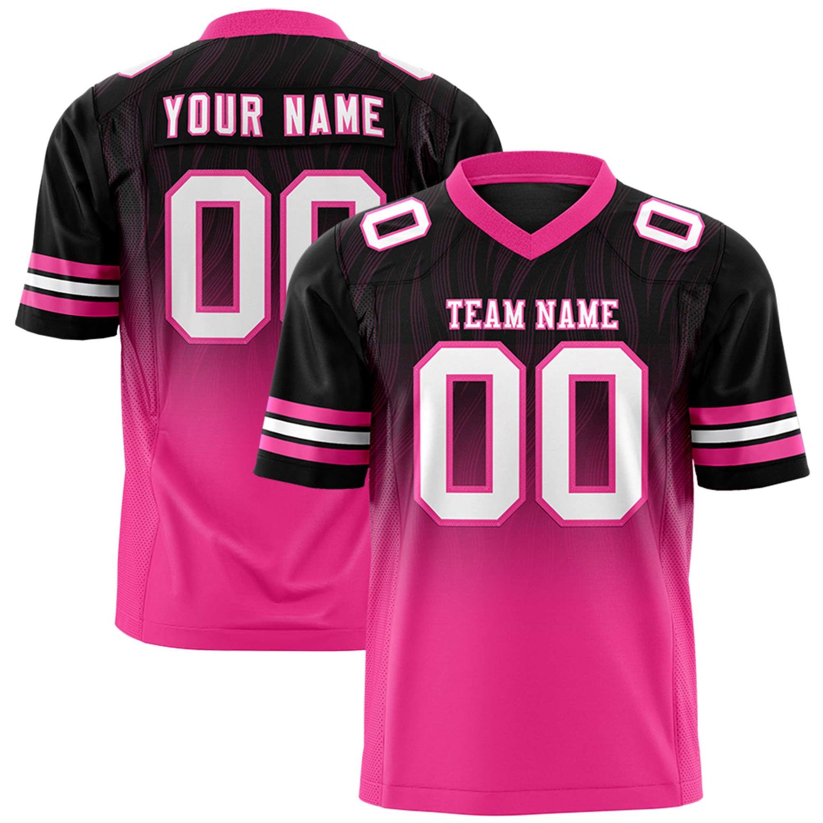 Custom Black and Pink Customize Flag Football Jersey-7v7 Football Uniforms | KXKSHOP