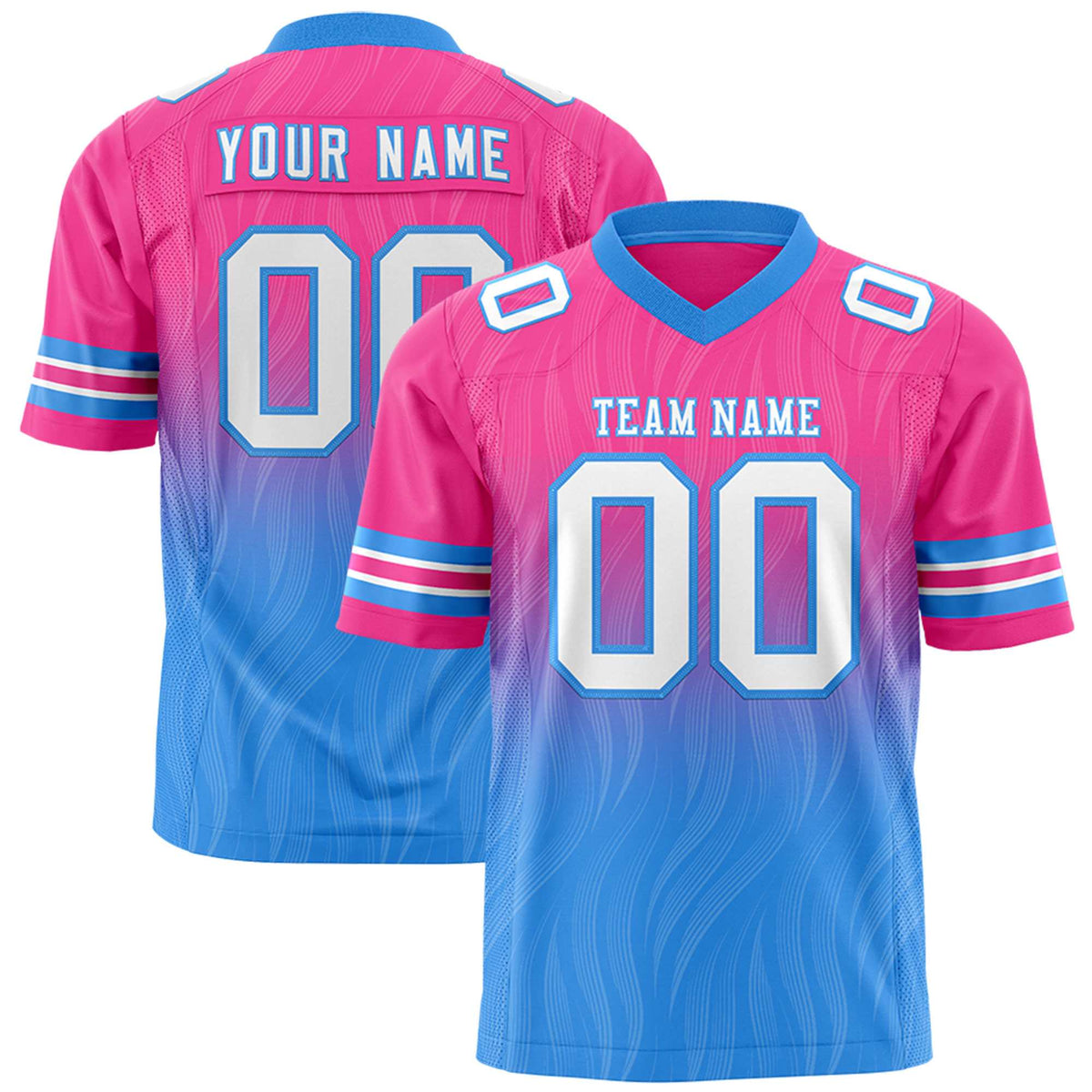 Custom Pink and Powder Blue Customize Flag Football Jersey-7v7 Football Uniforms | KXKSHOP
