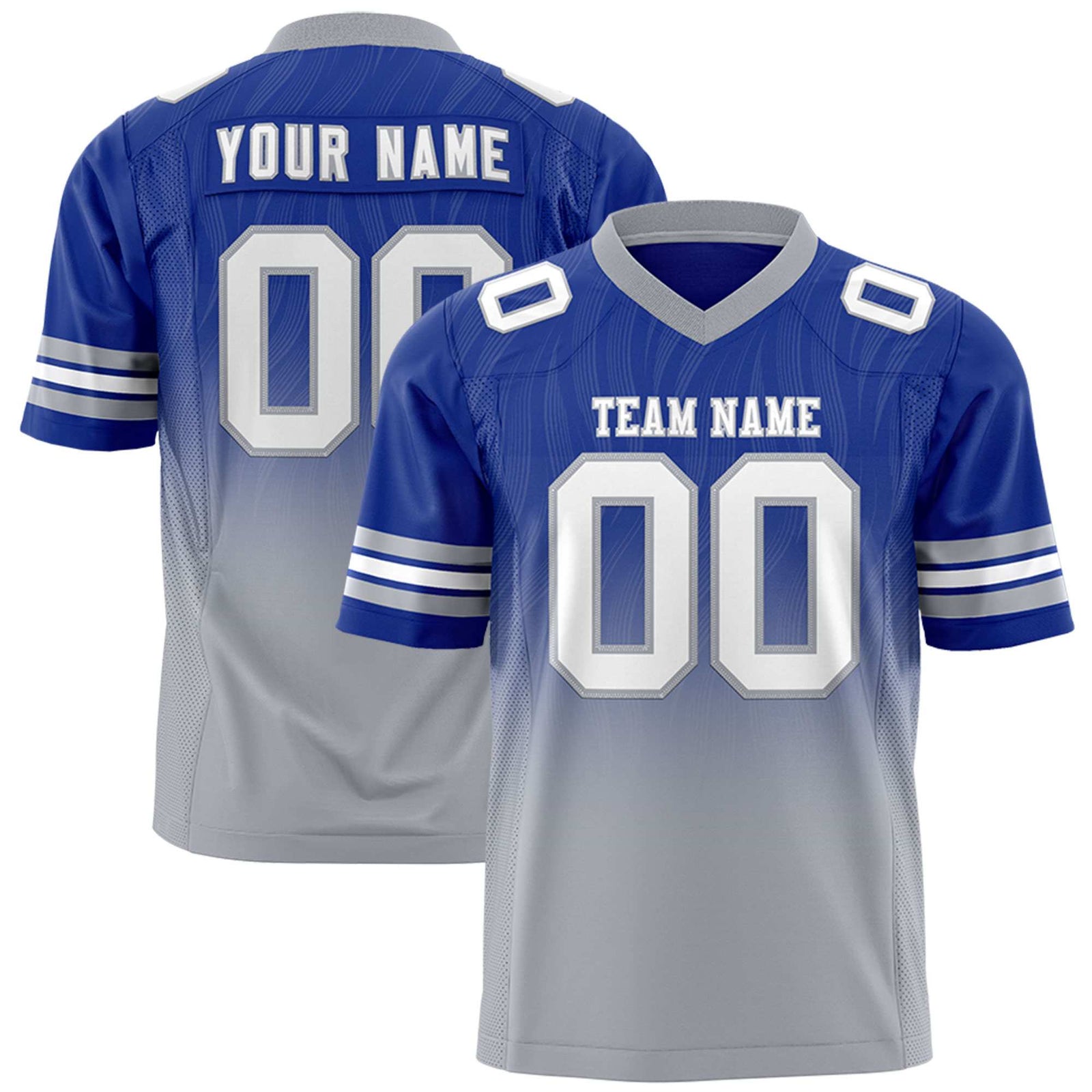 Custom Royal and Gray Customize Flag Football Jersey-7v7 Football Uniforms | KXKSHOP