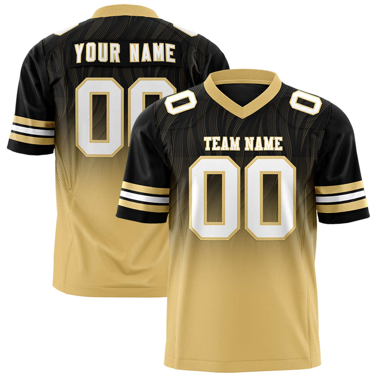 Custom Black and Khaki Customize Flag Football Jersey-7v7 Football Uniforms | KXKSHOP
