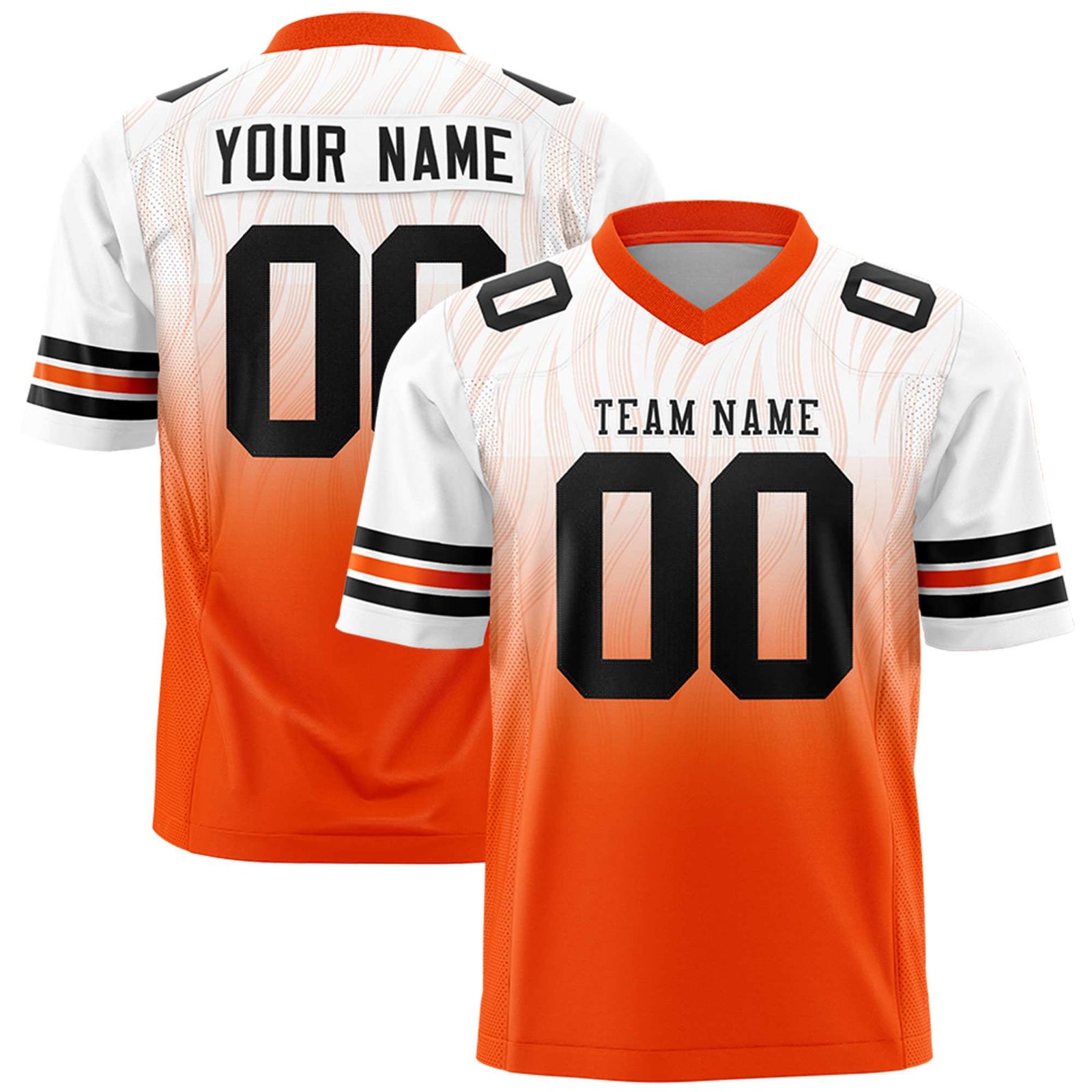 Custom White and Orange Customize Flag Football Jersey-7v7 Football Uniforms | KXKSHOP