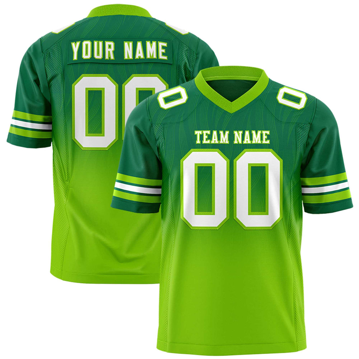 Custom Kelly Green and Neon Green Customize Flag Football Jersey-7v7 Football Uniforms | KXKSHOP
