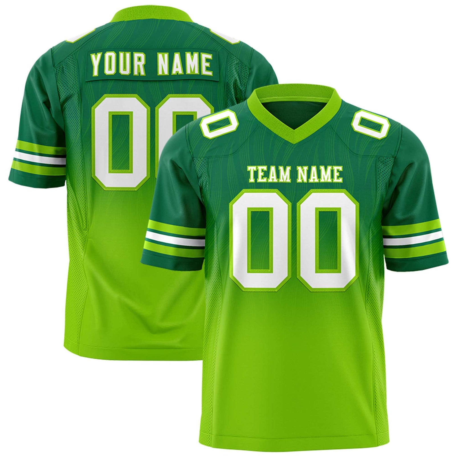 Custom Kelly Green and Neon Green Customize Flag Football Jersey-7v7 Football Uniforms | KXKSHOP