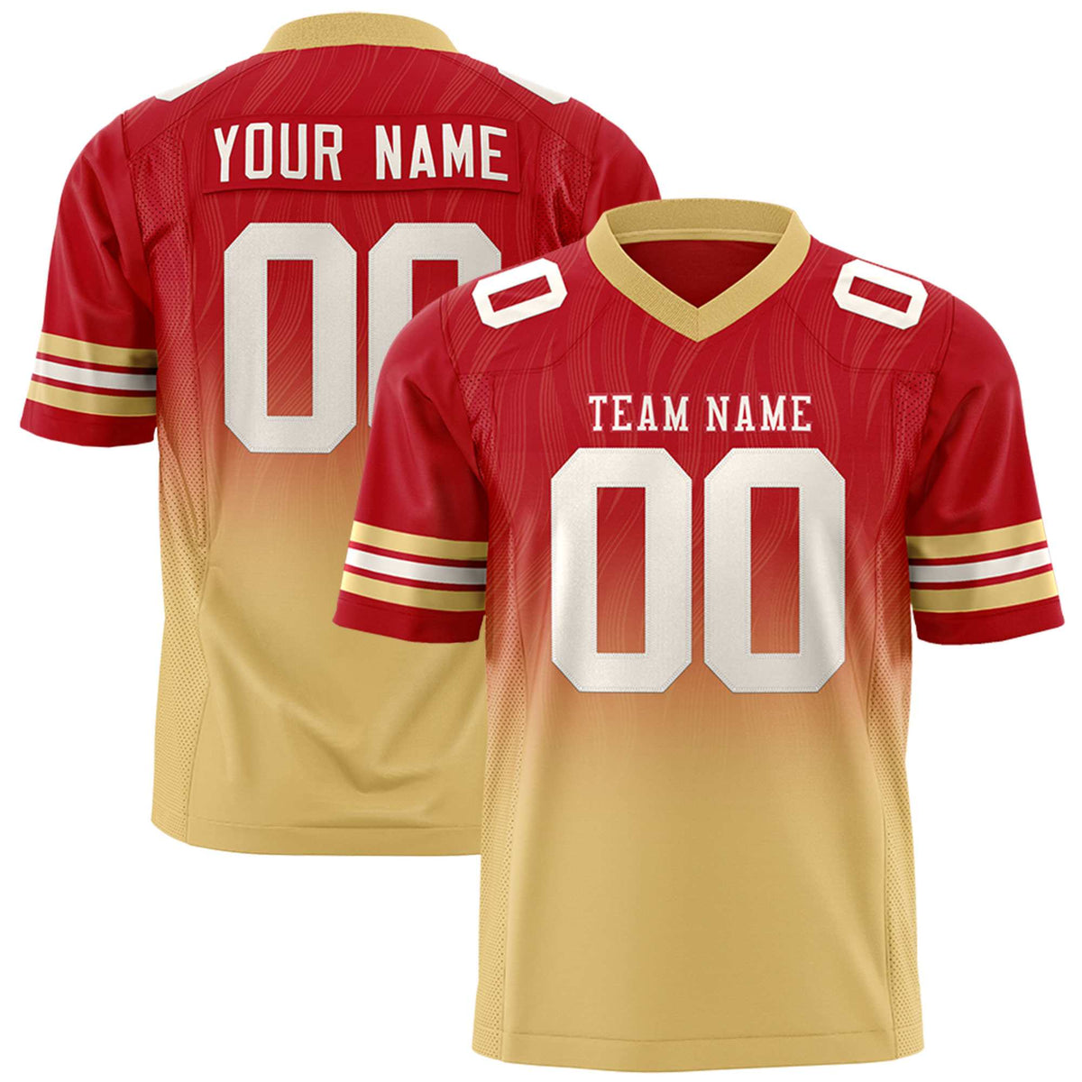 Custom Red and Khaki Customize Flag Football Jersey-7v7 Football Uniforms | KXKSHOP