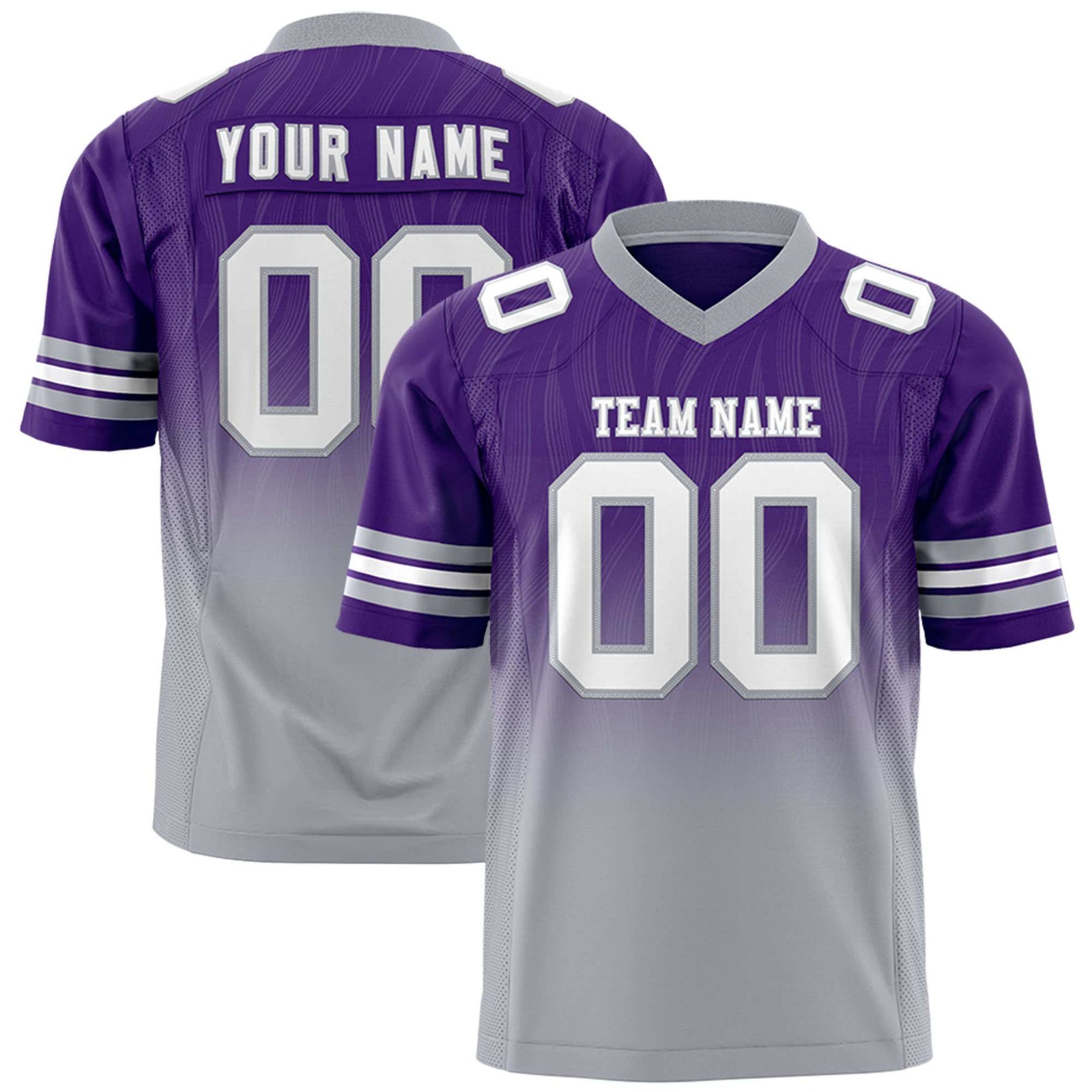 Custom Purple and Gray Customize Flag Football Jersey-7v7 Football Uniforms | KXKSHOP