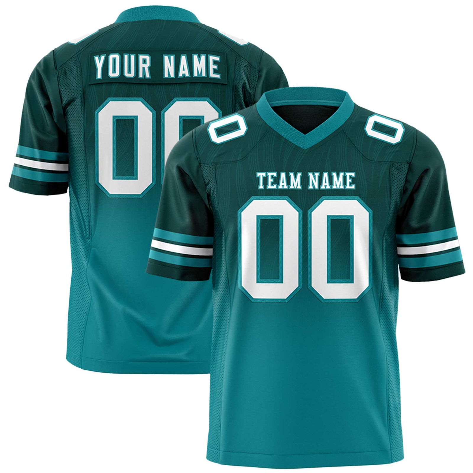 Custom Midnight Green and Aqua Customize Flag Football Jersey-7v7 Football Uniforms | KXKSHOP