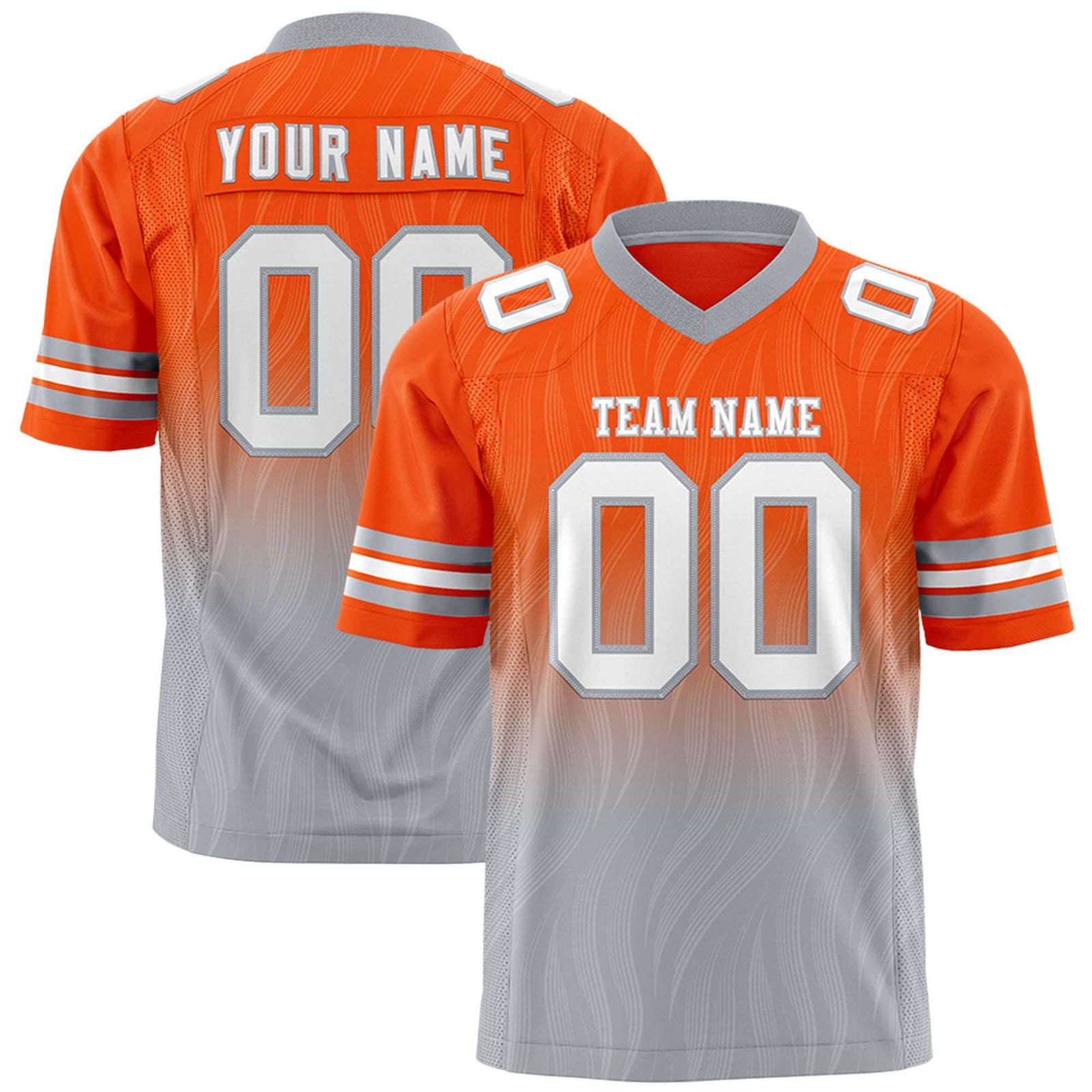 Custom Orange and Gray Customize Flag Football Jersey-7v7 Football Uniforms | KXKSHOP