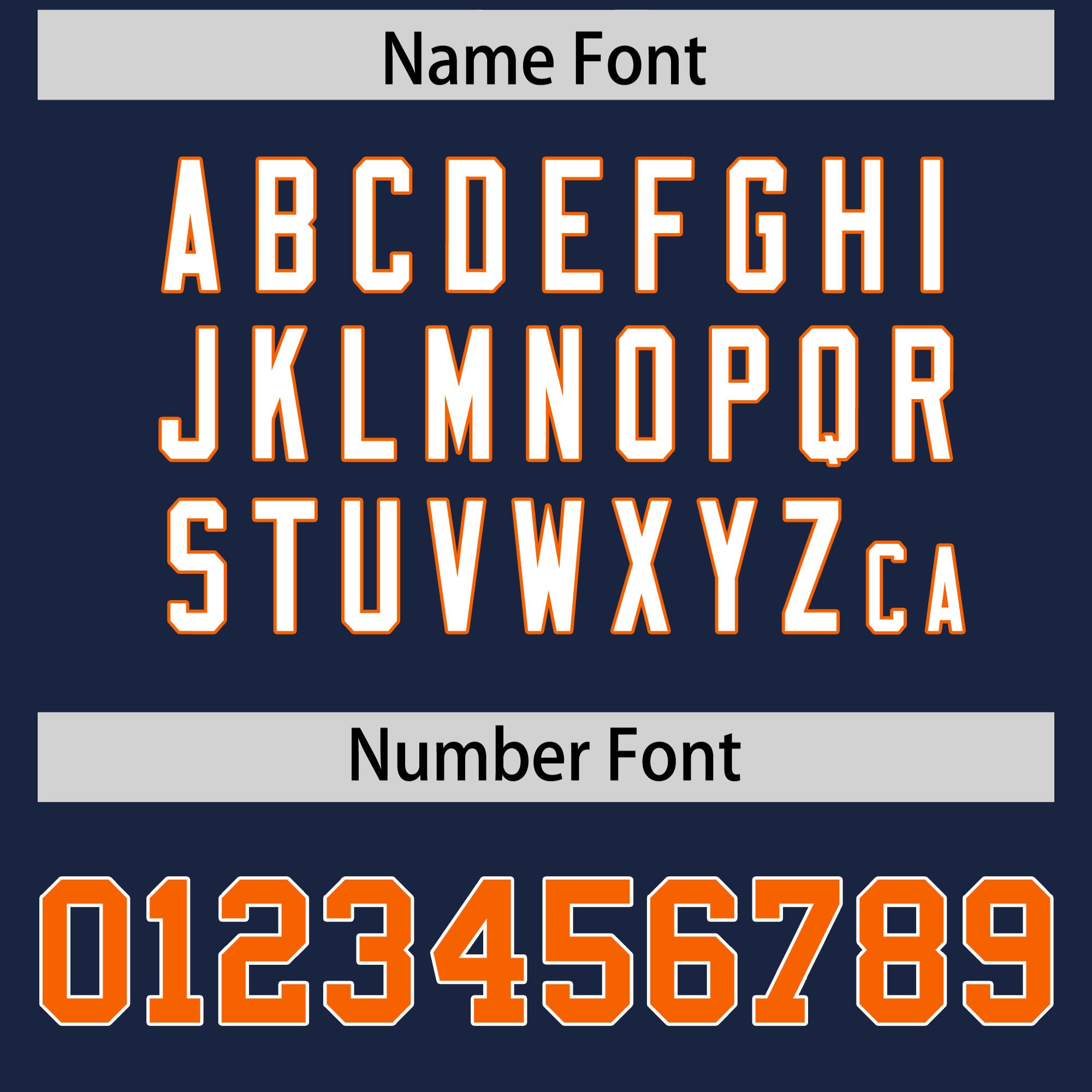 Custom Navy Orange Personalized Shoulder Star Pattern Flag Football Jersey