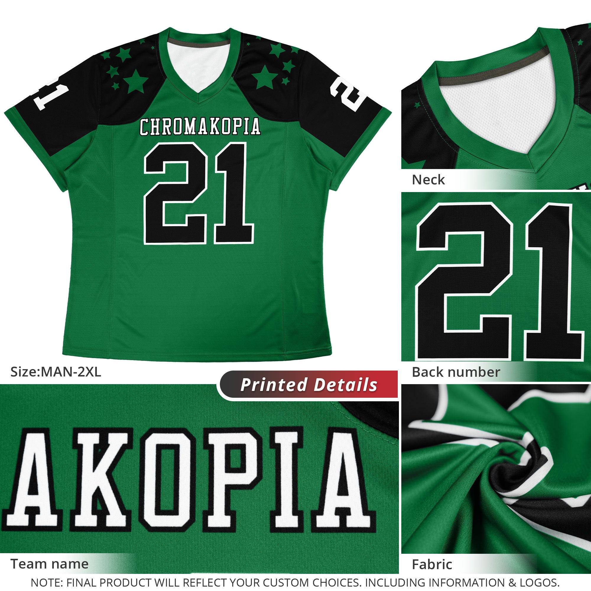 Custom Flag Football Jersey | Orange Kelly Green and White Graffiti Pattern Practice 7on7 Uniforms | Add name, number & logo| KXKSHOP