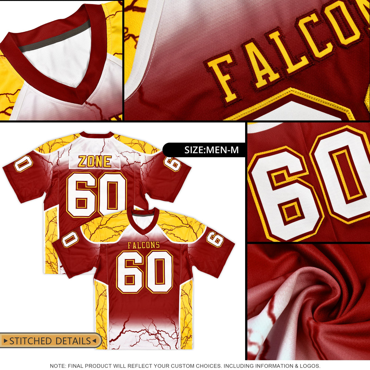 Custom Flag Football Jersey | Gold Orange and White Graffiti Pattern Practice 7on7 Uniforms | Add name, number &amp; logo| KXKSHOP