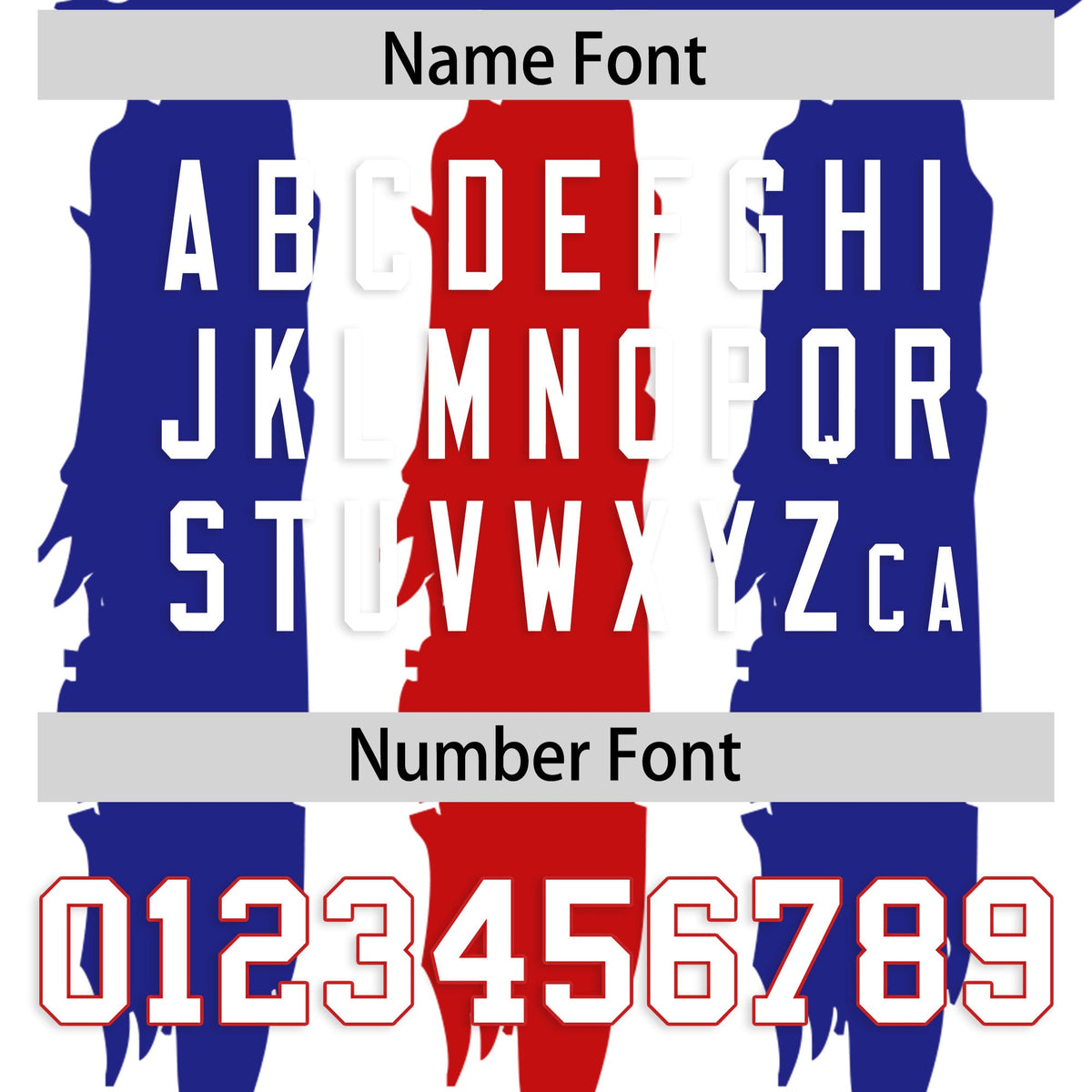Custom Flag Football Jersey | White Royal and Red Graffiti Pattern Practice 7on7 Uniforms | Add name, number &amp; logo| KXKSHOP
