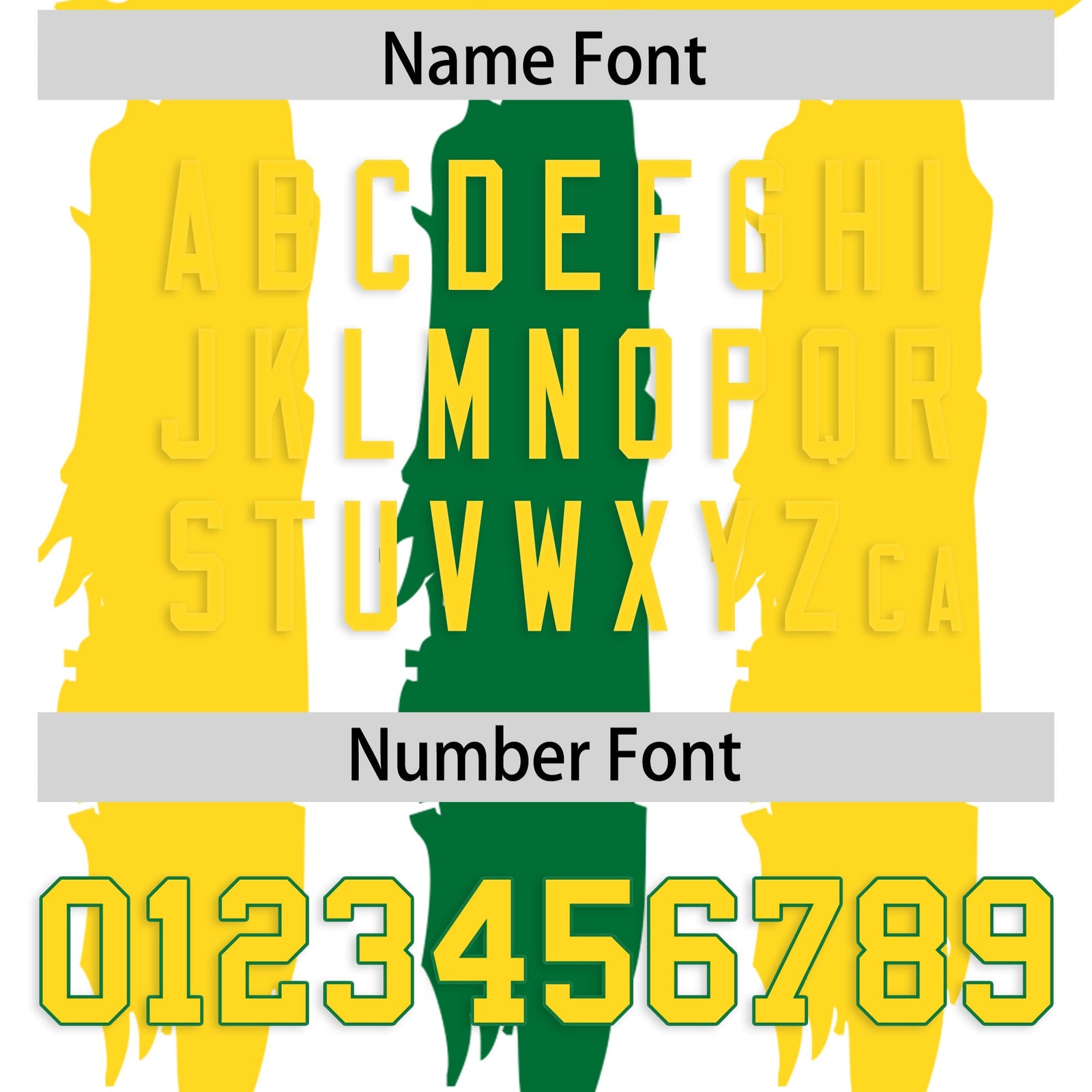 Custom Flag Football Jersey | White Gold and Kelly Green Graffiti Pattern Practice 7on7 Uniforms | Add name, number & logo| KXKSHOP