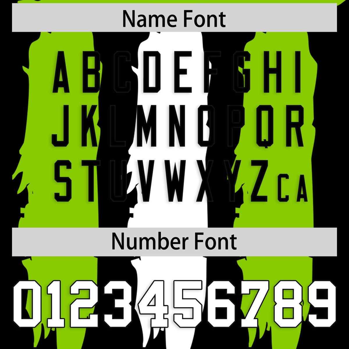 Custom Flag Football Jersey | Black Neon Green and White Graffiti Pattern Practice 7on7 Uniforms | Add name, number &amp; logo| KXKSHOP