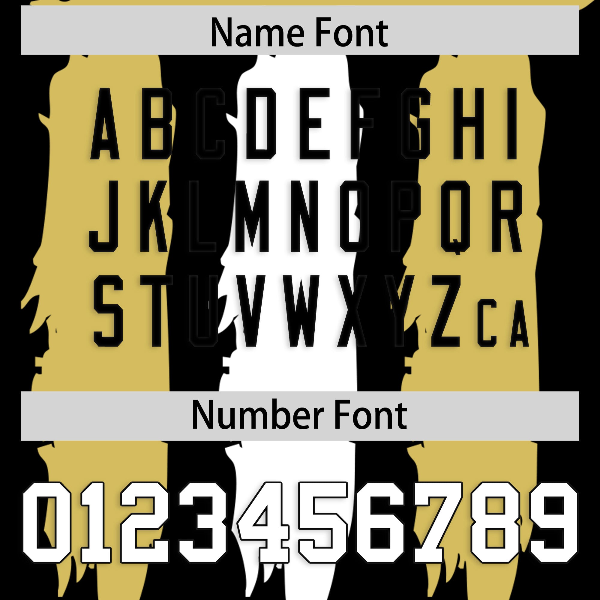 Custom Flag Football Jersey | Black Old Gold and White Graffiti Pattern Practice 7on7 Uniforms | Add name, number & logo| KXKSHOP