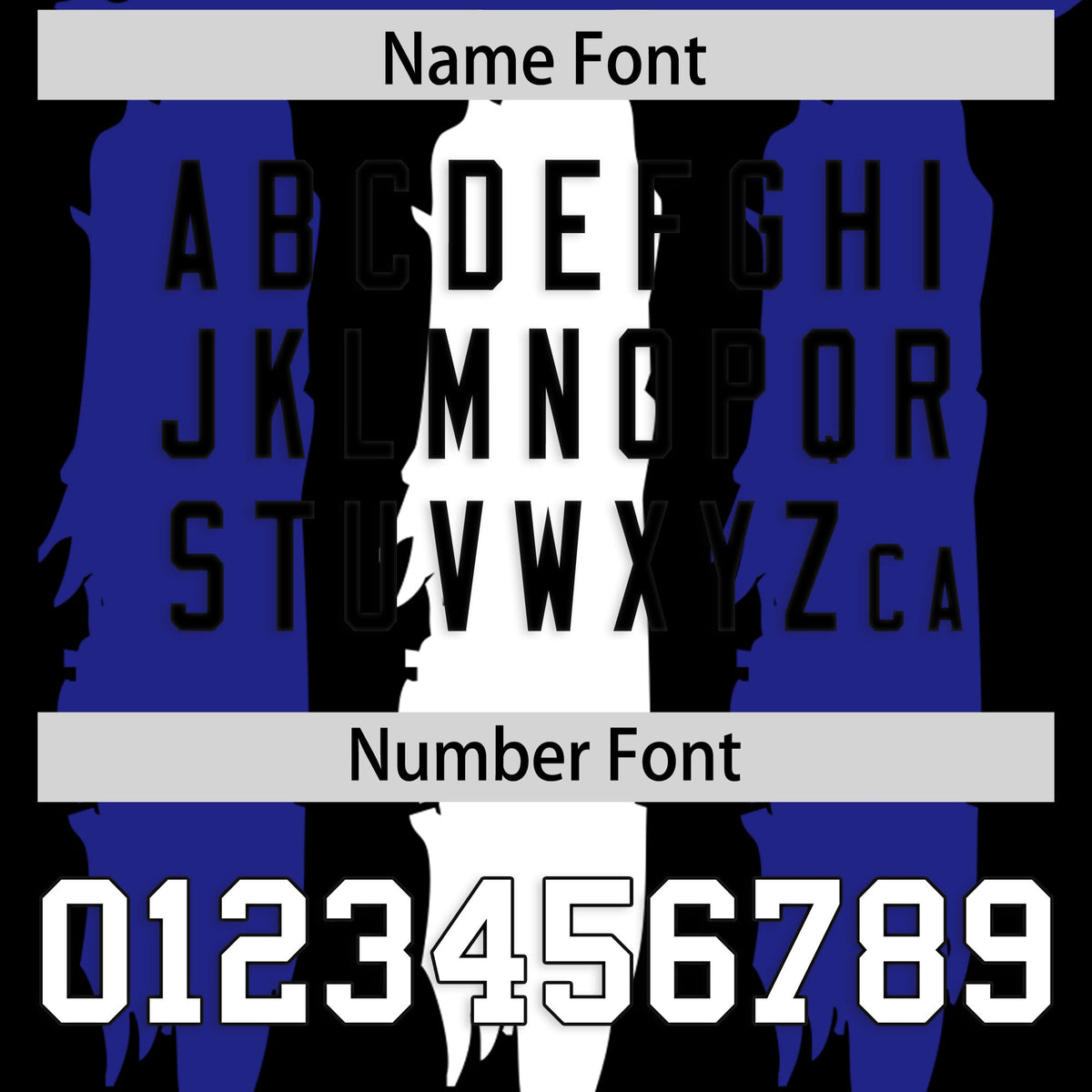 Custom Flag Football Jersey | Black Royal and White Graffiti Pattern Practice 7on7 Uniforms | Add name, number &amp; logo| KXKSHOP