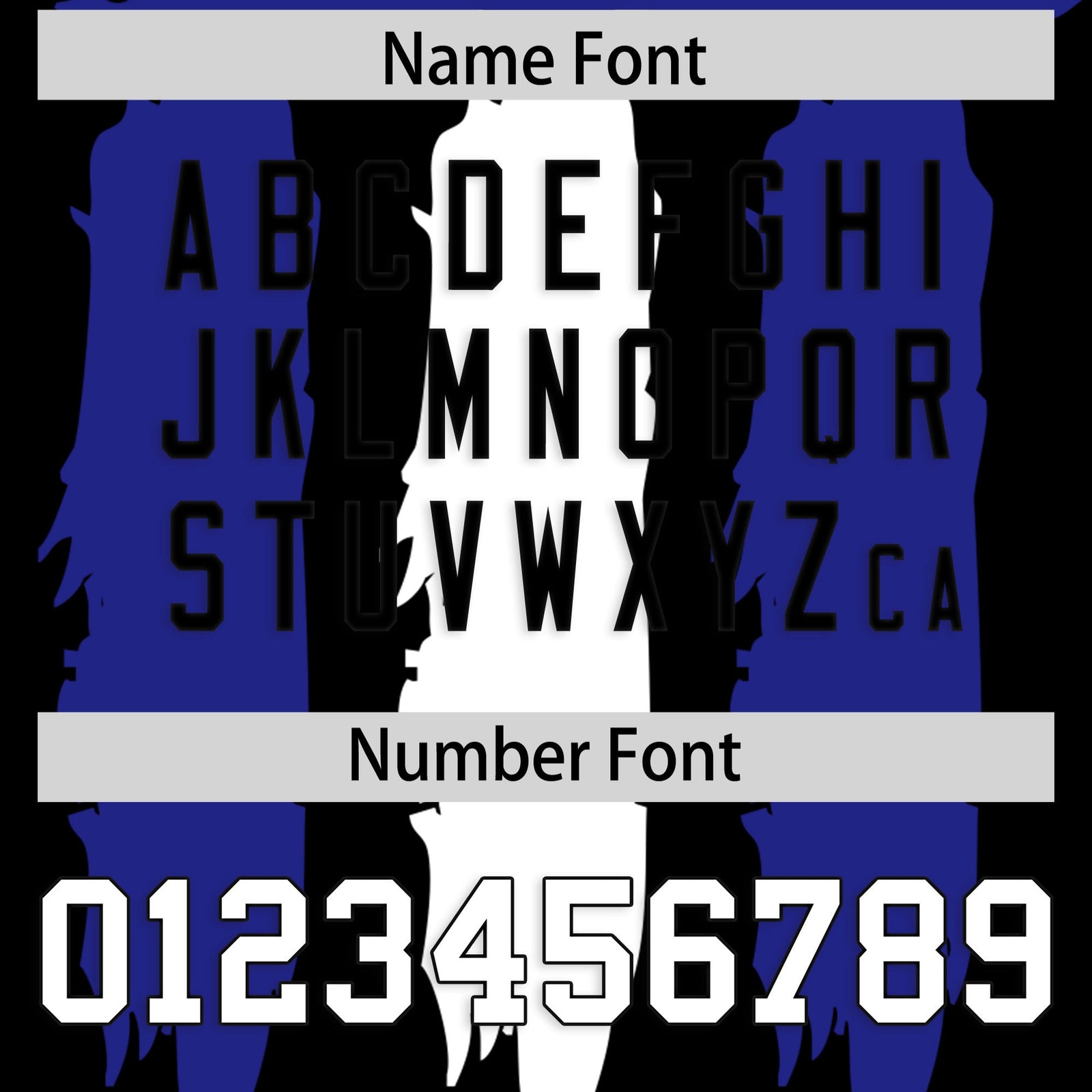 Custom Flag Football Jersey | Black Royal and White Graffiti Pattern Practice 7on7 Uniforms | Add name, number & logo| KXKSHOP