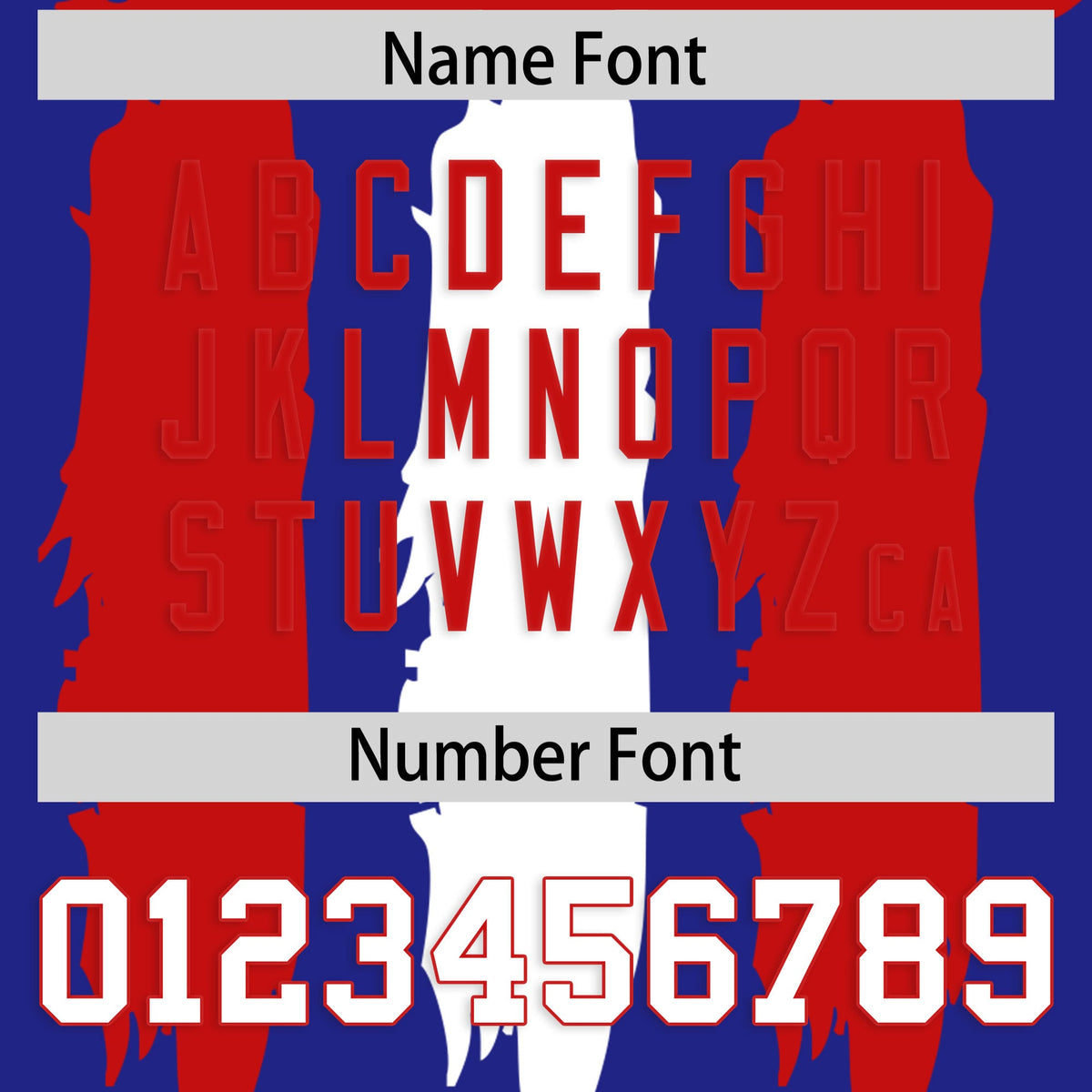 Custom Flag Football Jersey | Royal Red and White Graffiti Pattern Practice 7on7 Uniforms | Add name, number &amp; logo| KXKSHOP