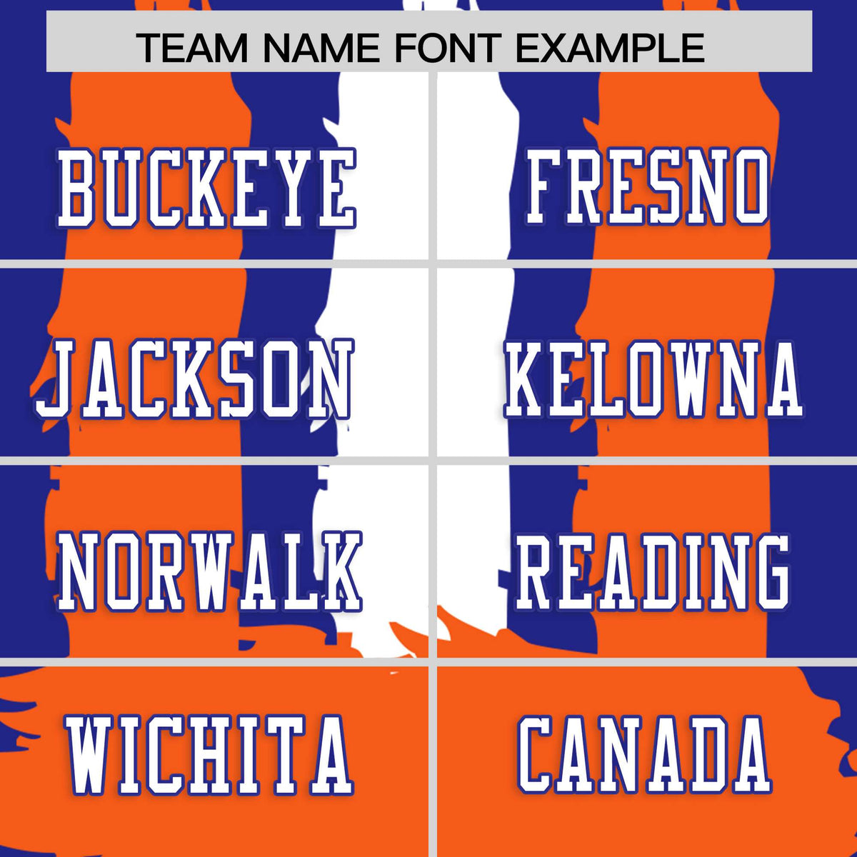 Custom Flag Football Jersey | Royal Orange and White Graffiti Pattern Practice 7on7 Uniforms | Add name, number &amp; logo| KXKSHOP
