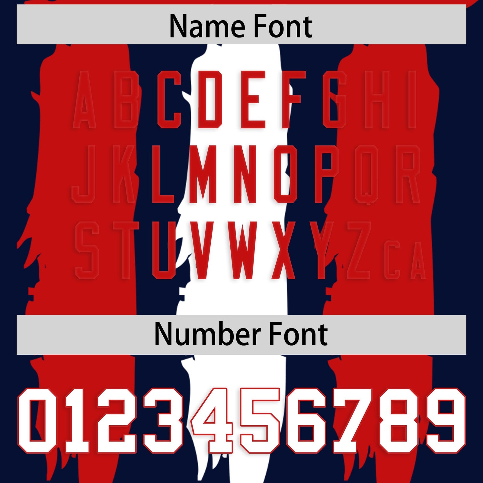 Custom Flag Football Jersey | Navy Red and White Graffiti Pattern Practice 7on7 Uniforms | Add name, number & logo| KXKSHOP