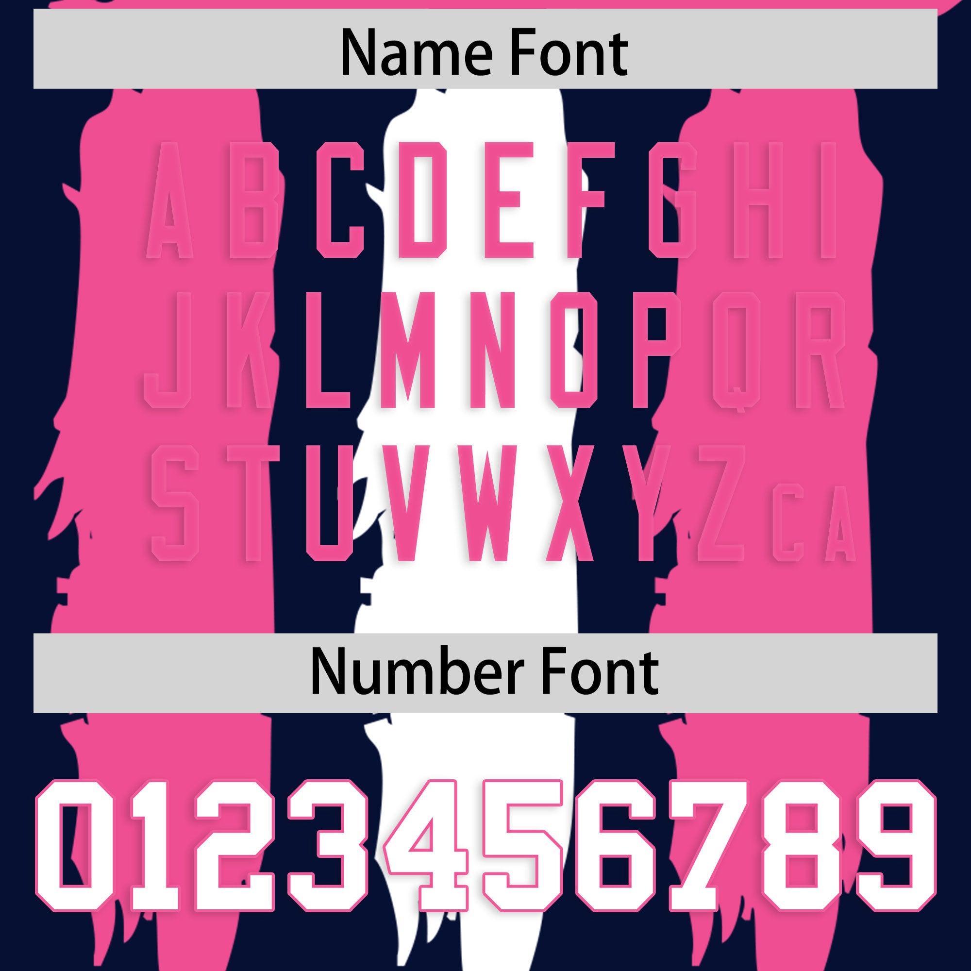 Custom Flag Football Jersey | Navy Pink and White Graffiti Pattern Practice 7on7 Uniforms | Add name, number & logo| KXKSHOP