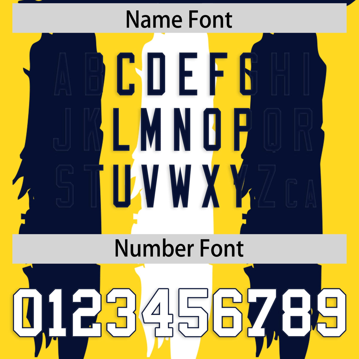 Custom Flag Football Jersey | Gold Navy and White Graffiti Pattern Practice 7on7 Uniforms | Add name, number &amp; logo| KXKSHOP