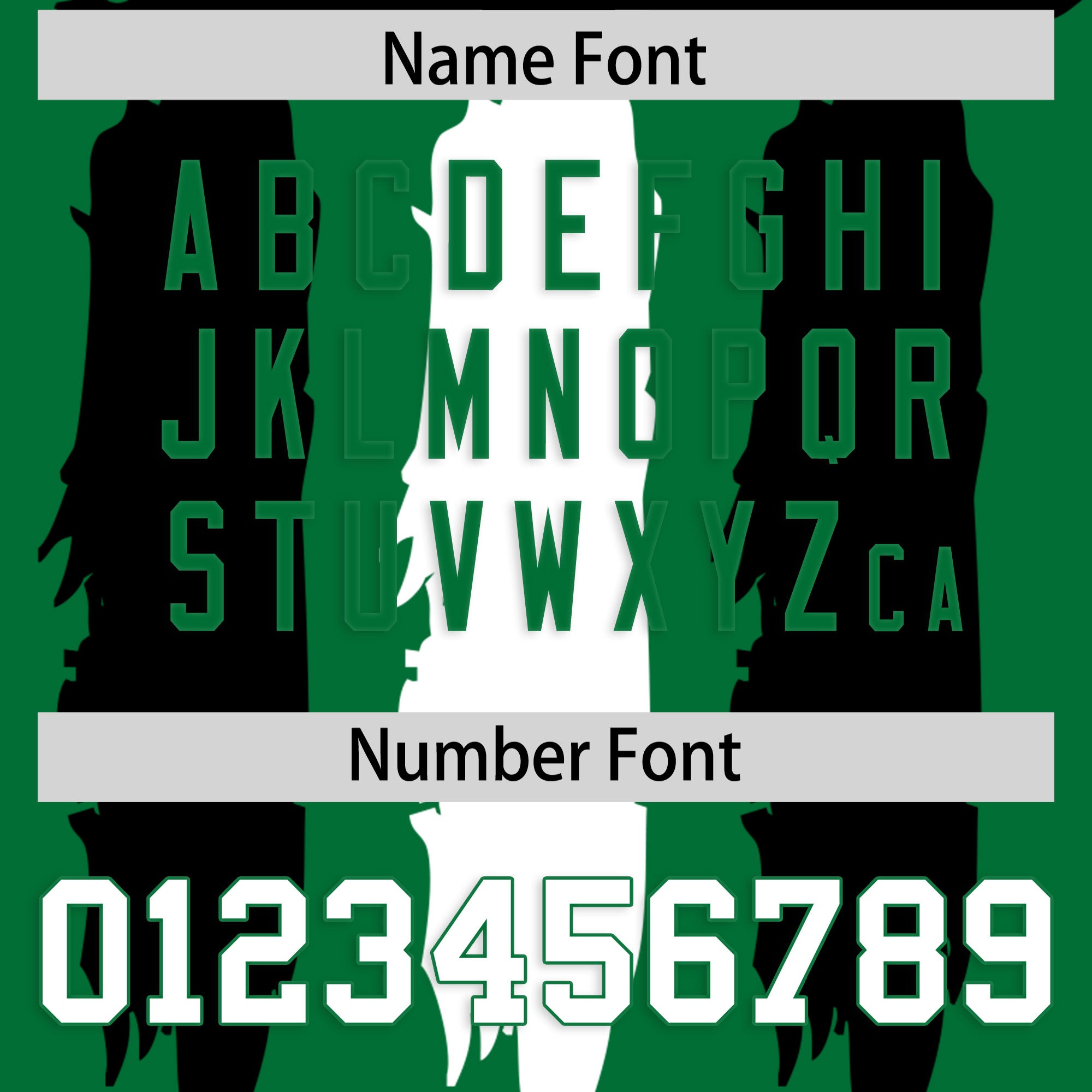 Custom Flag Football Jersey | Kelly Green Black and White Graffiti Pattern Practice 7on7 Uniforms | Add name, number & logo| KXKSHOP