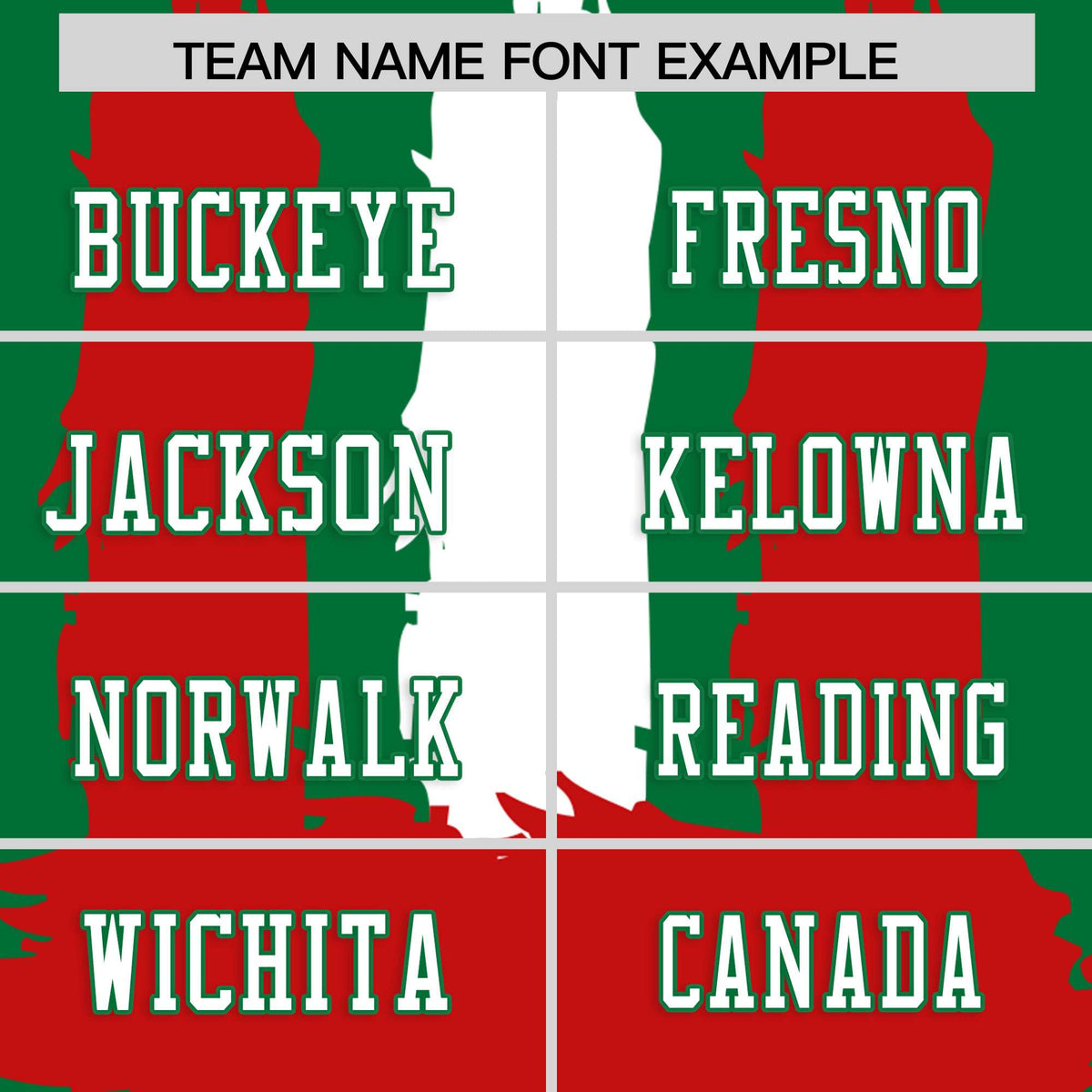 Custom Flag Football Jersey | Kelly Green Red and White Graffiti Pattern Practice 7on7 Uniforms | Add name, number &amp; logo| KXKSHOP