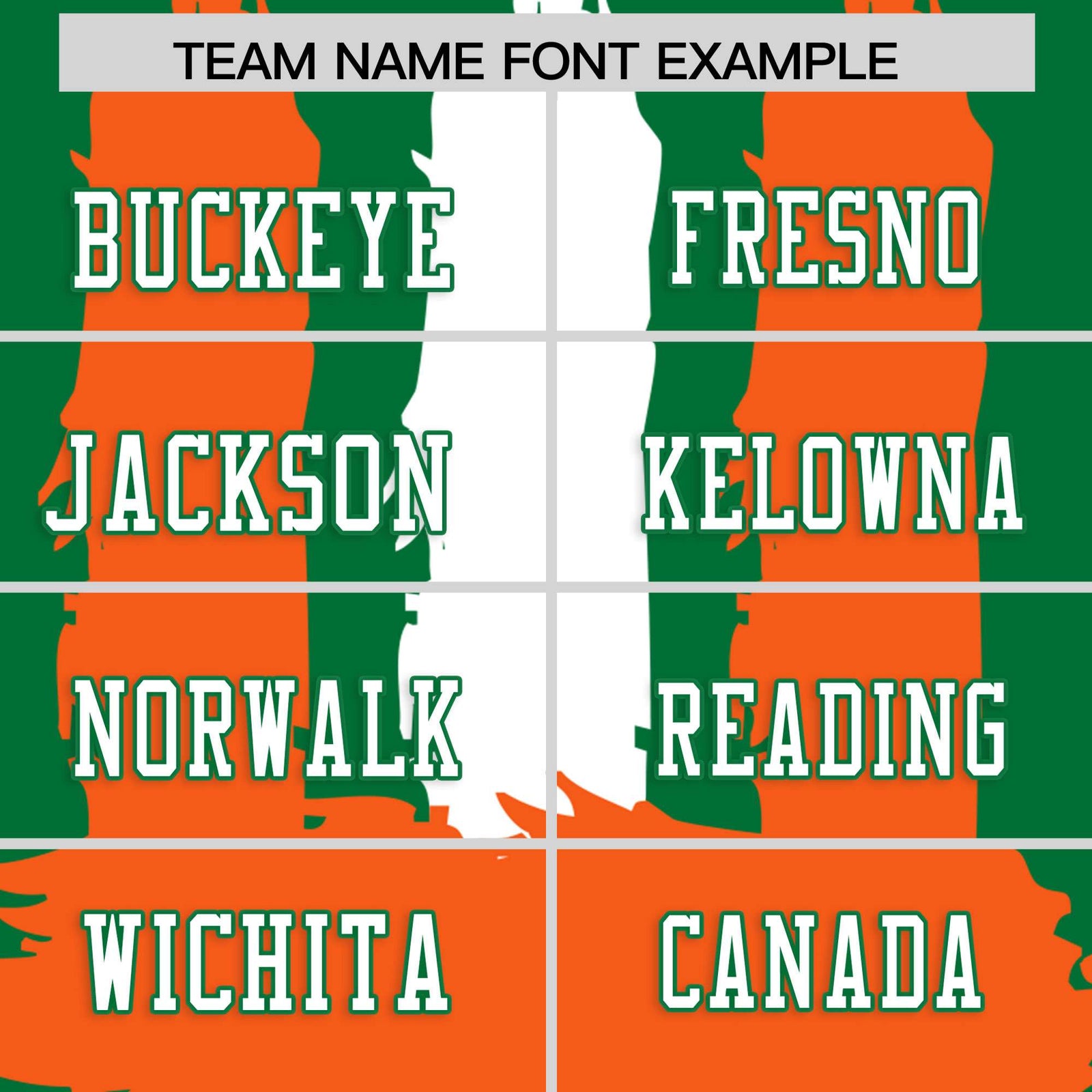 Custom Flag Football Jersey | Kelly Green Orange and White Graffiti Pattern Practice 7on7 Uniforms | Add name, number & logo| KXKSHOP