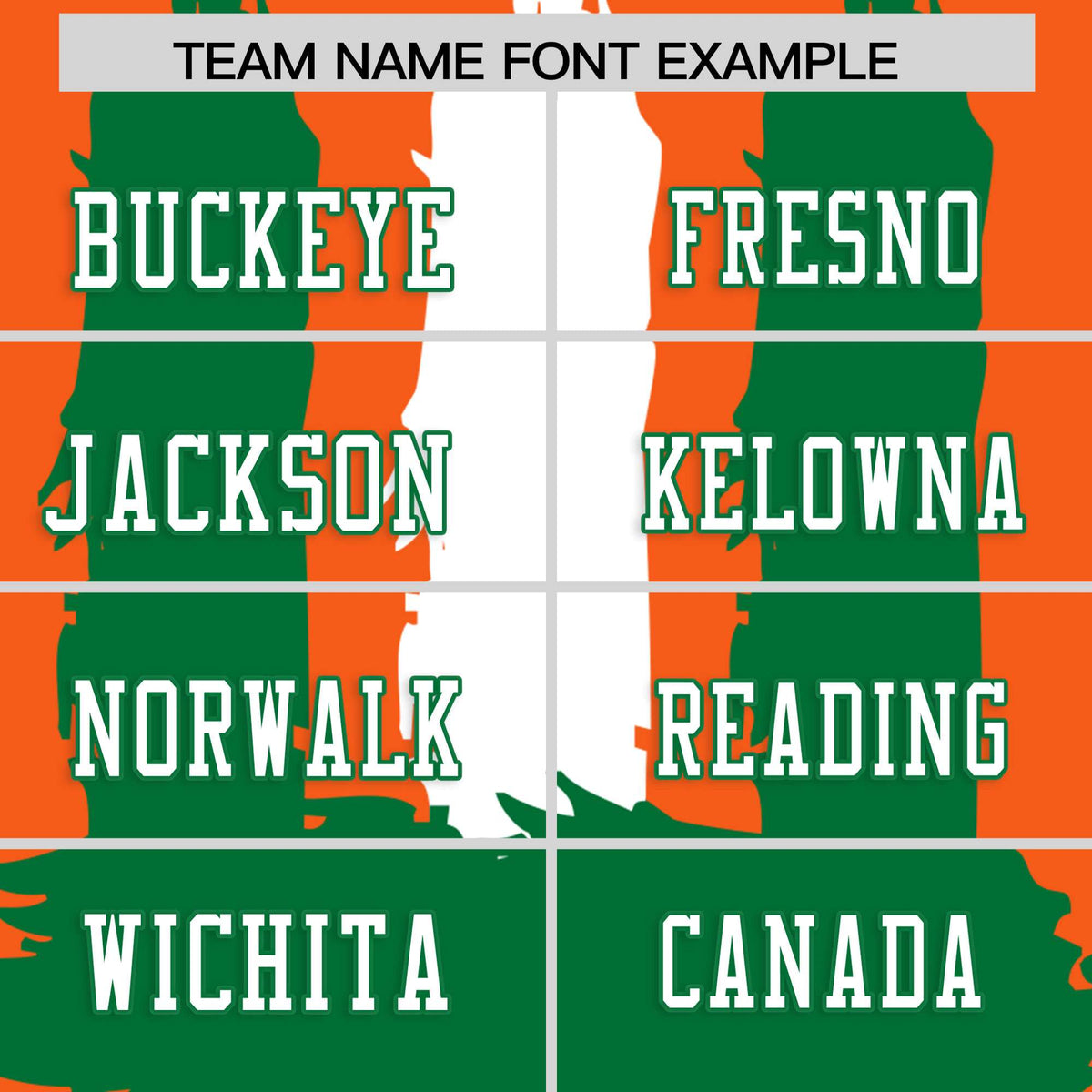 Custom Flag Football Jersey | Orange Kelly Green and White Graffiti Pattern Practice 7on7 Uniforms | Add name, number &amp; logo| KXKSHOP