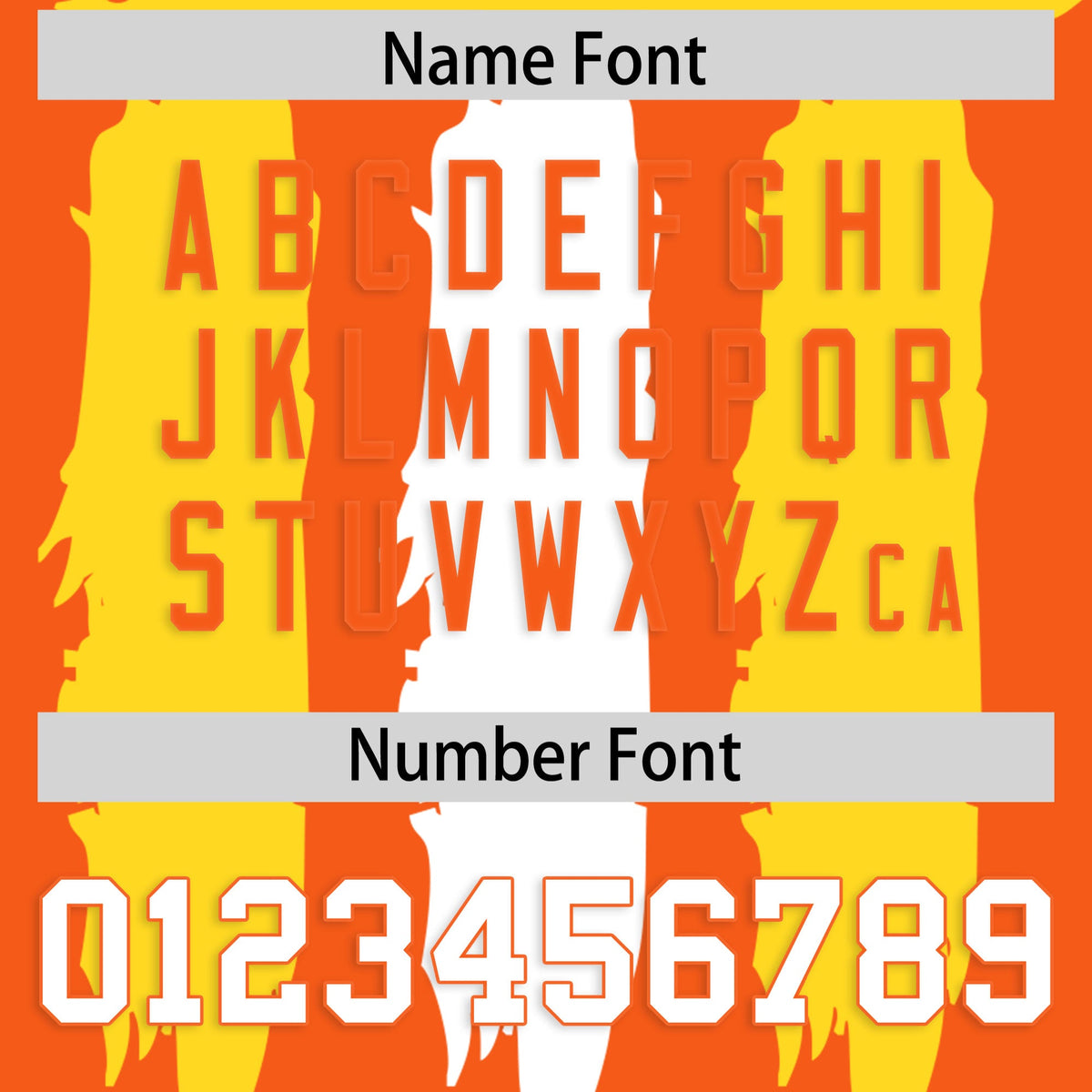 Custom Flag Football Jersey | Orange White Graffiti Pattern Practice 7on7 Uniforms | Add name, number &amp; logo| KXKSHOP