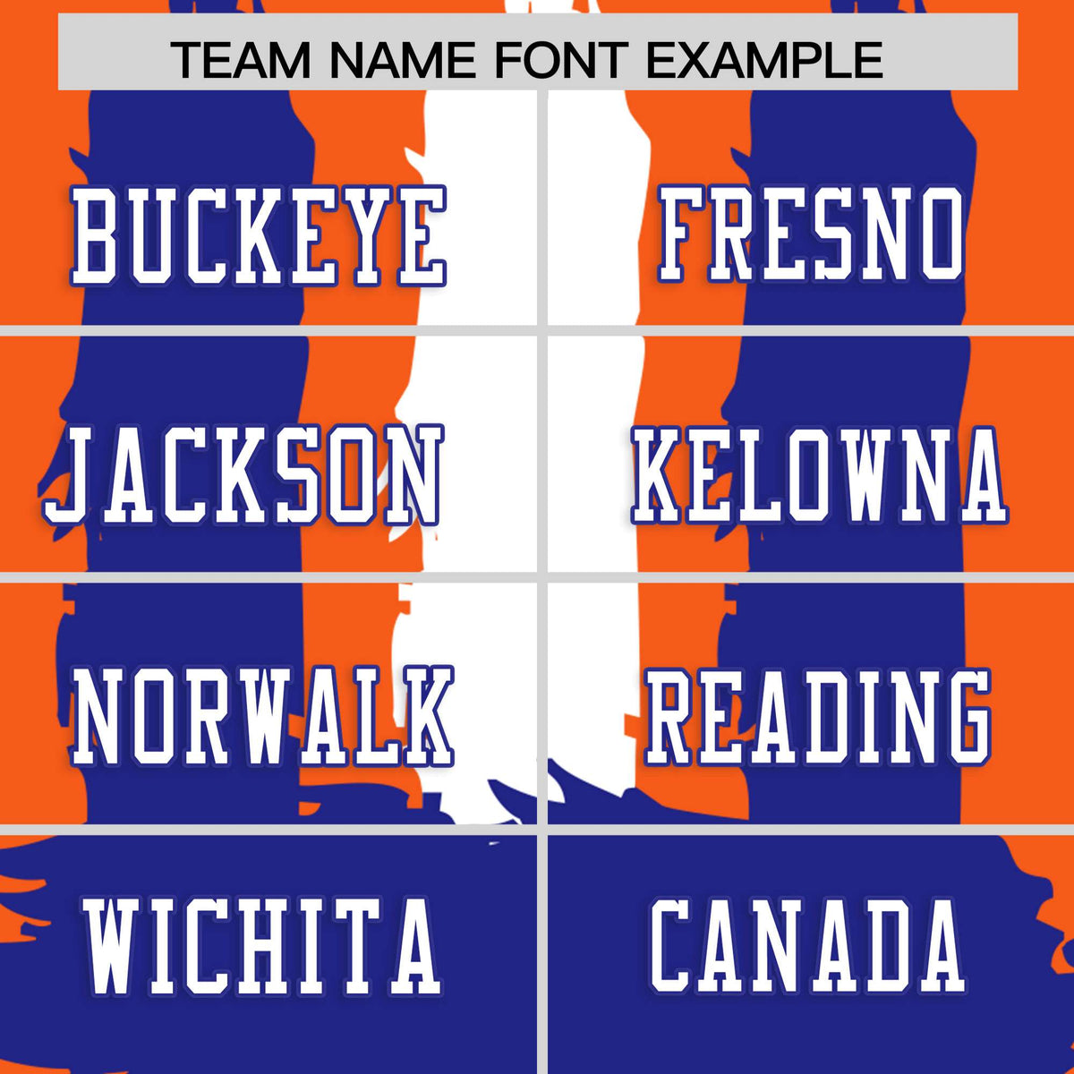 Custom Flag Football Jersey | Orange Royal and White Graffiti Pattern Practice 7on7 Uniforms | Add name, number &amp; logo| KXKSHOP