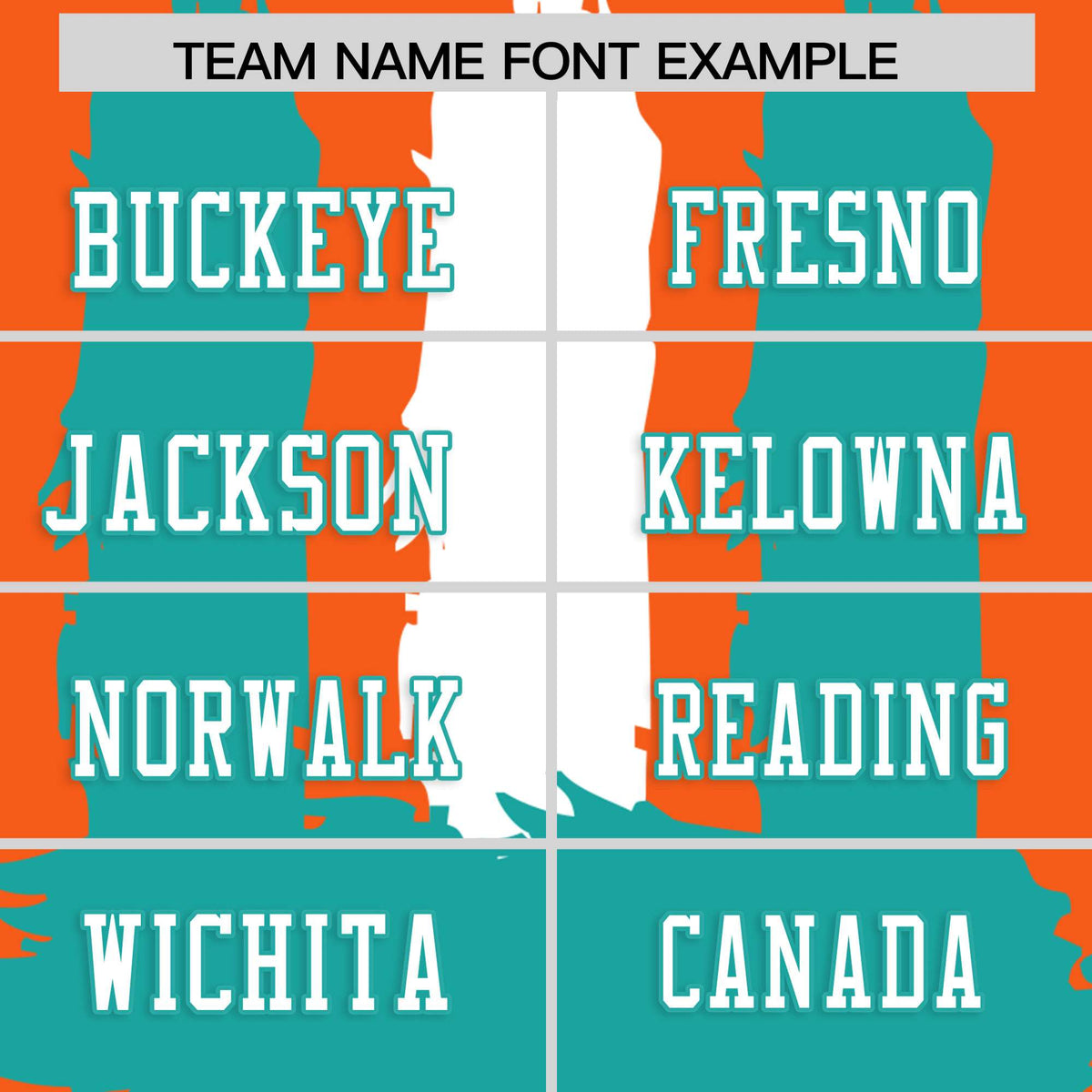 Custom Flag Football Jersey | Orange Aqua and White Graffiti Pattern Practice 7on7 Uniforms | Add name, number &amp; logo| KXKSHOP