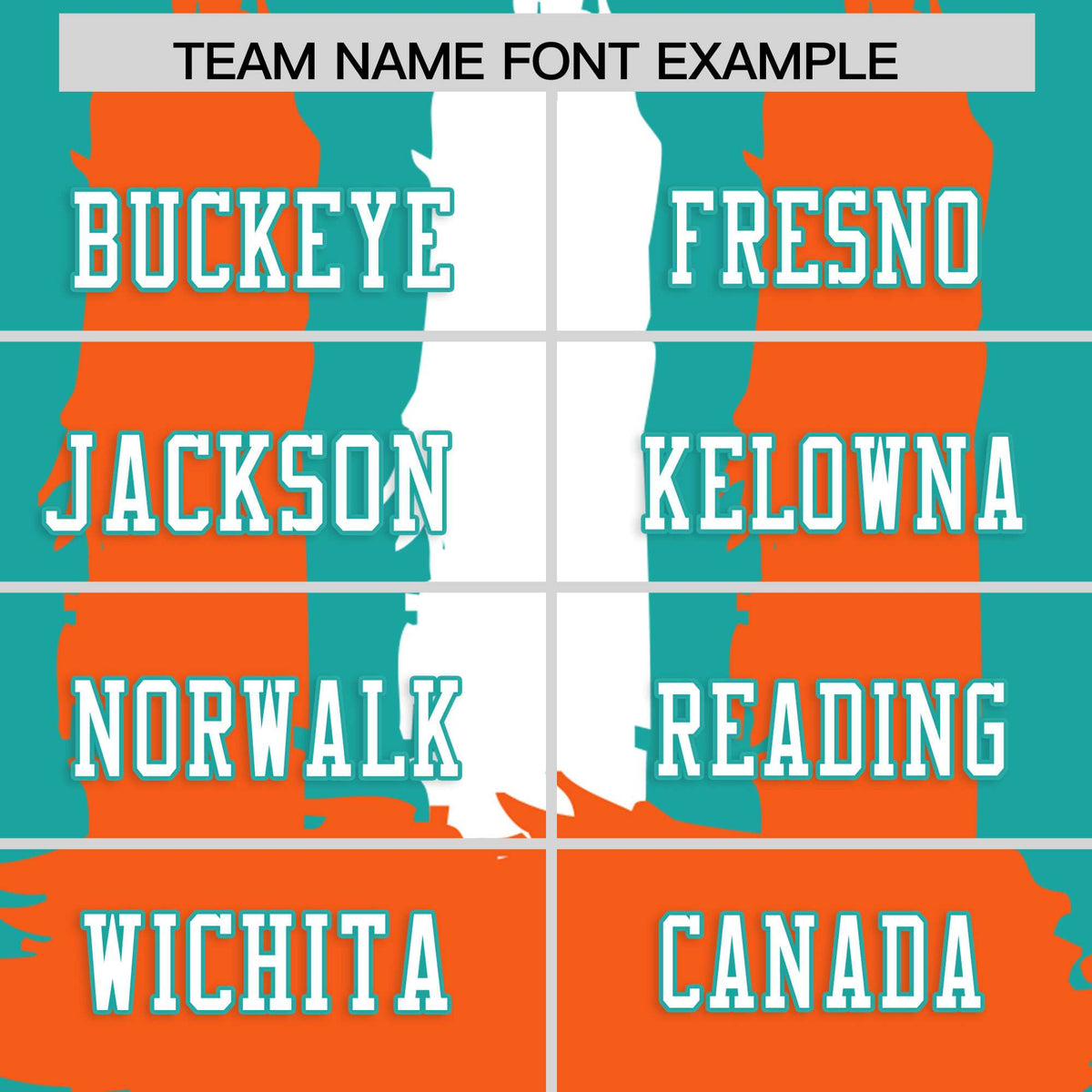 Custom Flag Football Jersey | Aqua Orange and White Graffiti Pattern Practice 7on7 Uniforms | Add name, number &amp; logo| KXKSHOP