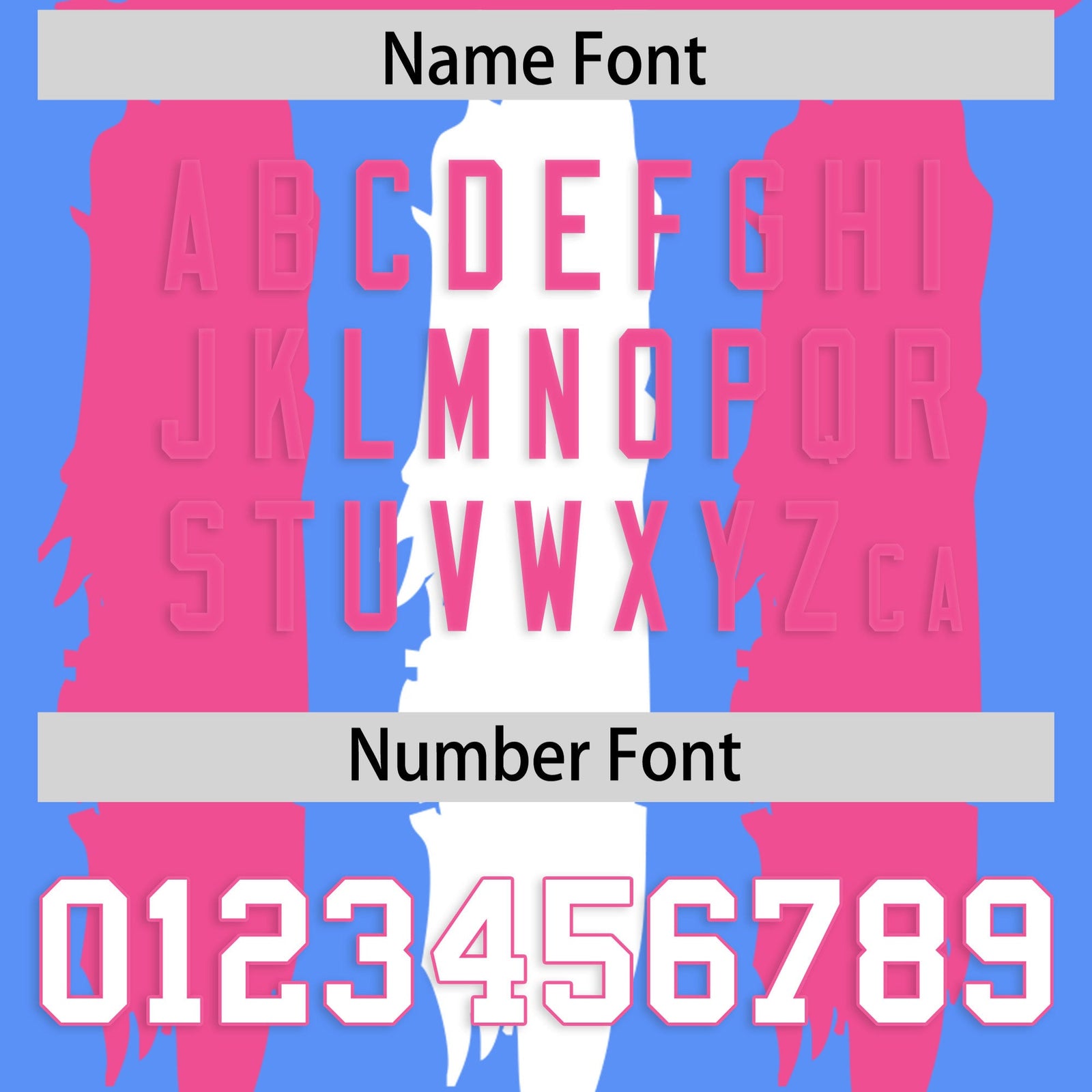 Custom Flag Football Jersey | Powder Blue Pink and White Graffiti Pattern Practice 7on7 Uniforms | Add name, number & logo| KXKSHOP