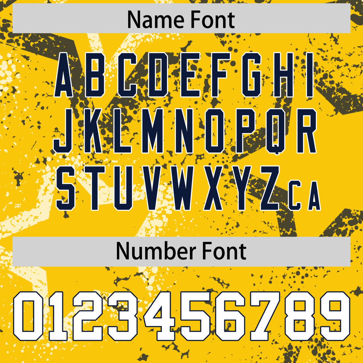 Custom Gold Navy-White Personalized Star Graffiti Pattern Authentic Football Jersey